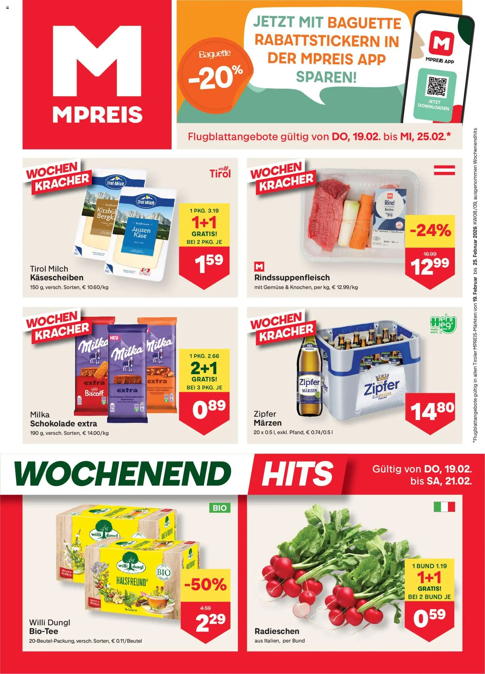 MPREIS Flugblatt - Seite 1- gültig ab 19.02.2026