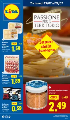 Anteprima Lidl Sardegna catalogo valida dal 21/07/2025