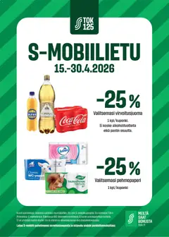 Esikatselu S-market - S-mobiilietu voimassa alkaen 15/04/2026