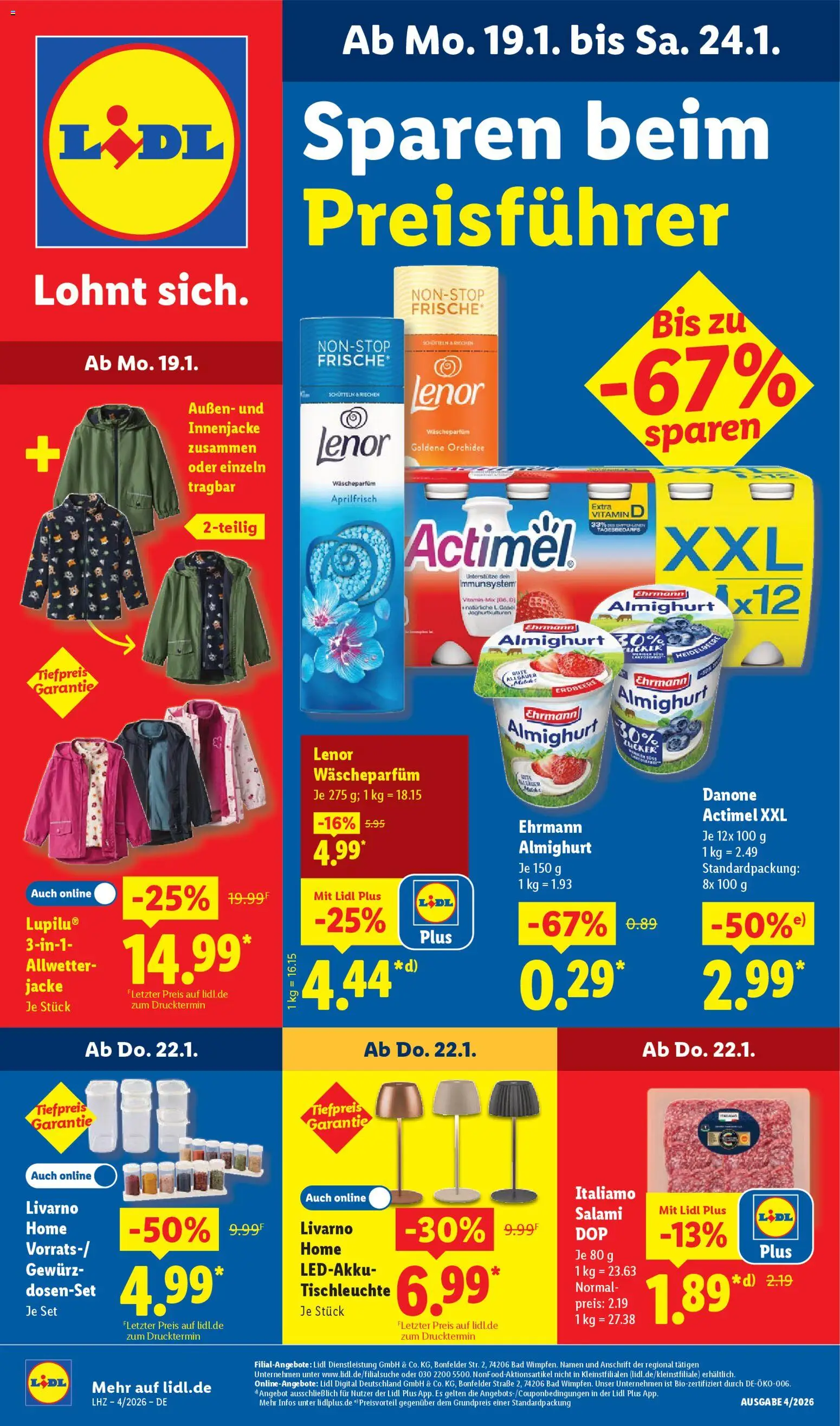 Lidl - Prospekt - Seite 1 - gültig ab 19.01.2026