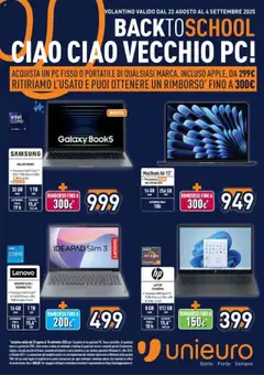 Anteprima Volantino Unieuro	 valida dal 22/08/2025