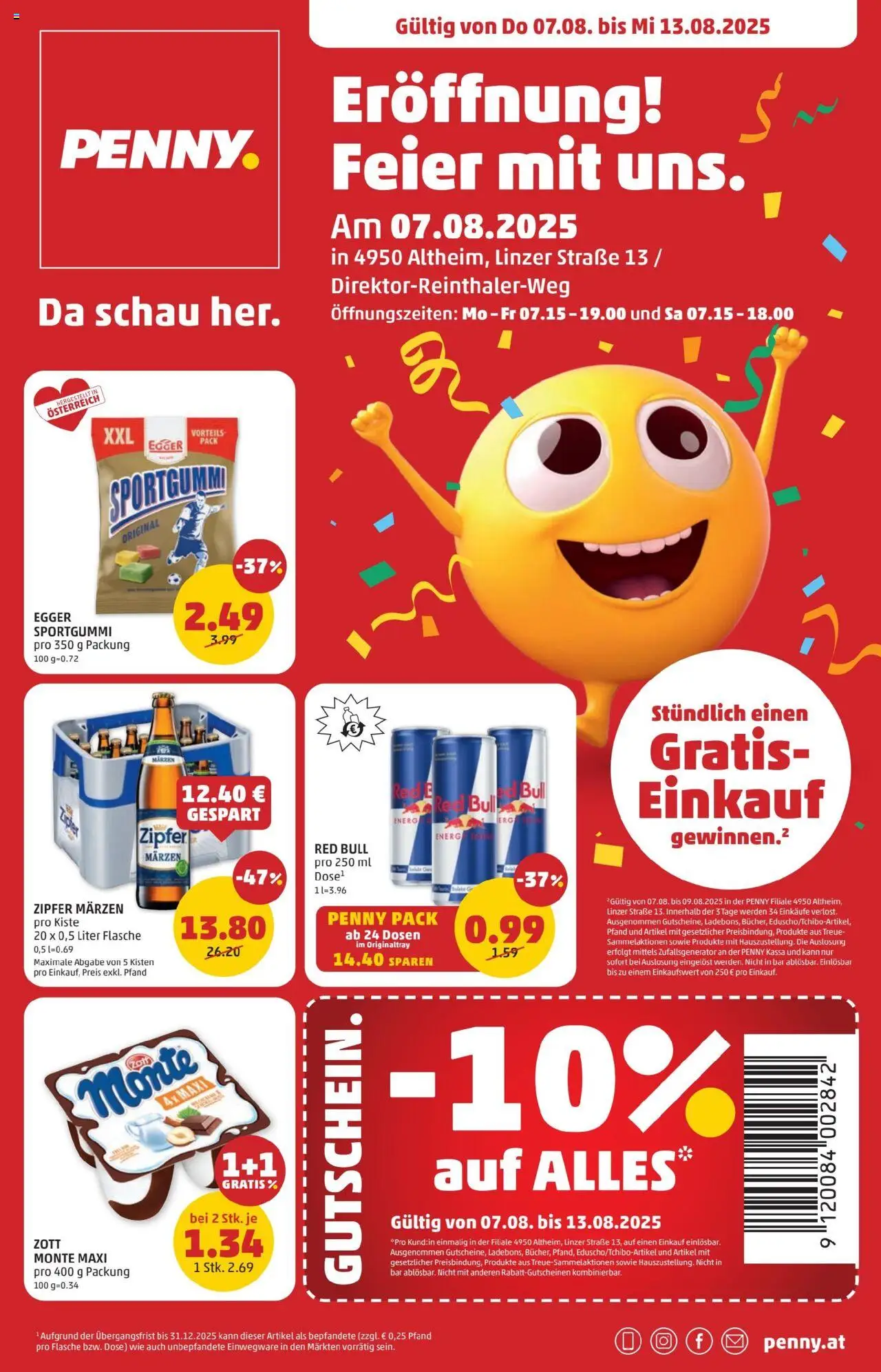 Penny Markt - Eröffnung in 4950 Altheim - Seite 1- gültig ab 07.08.2025