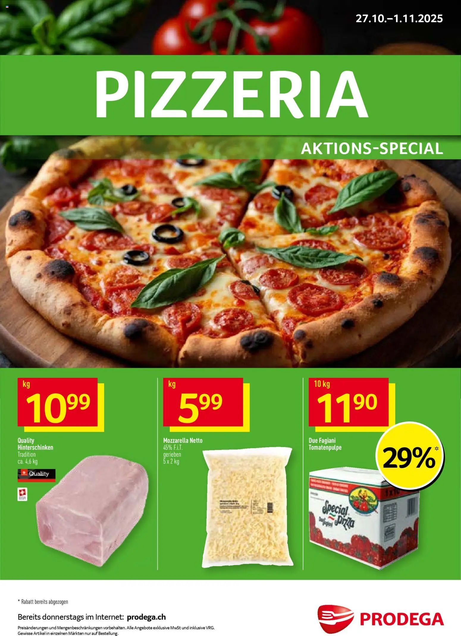 Prodega Aktionen Pizzeria - Seite 1- gültig ab 27.10.2025