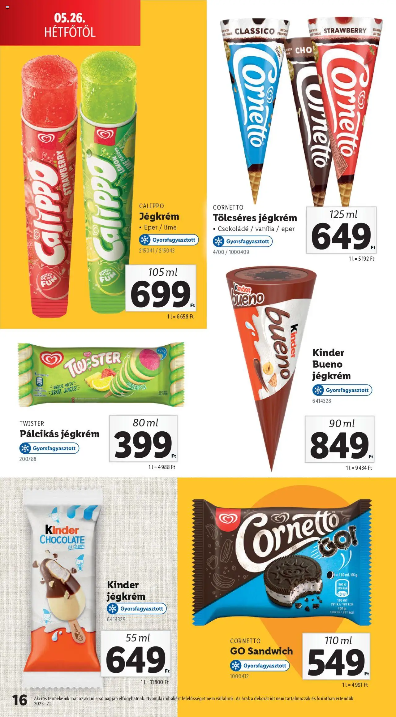 Lidl - Jégkrémkatalógus - 16oldal - érvényes 2025.05.26.-tól
