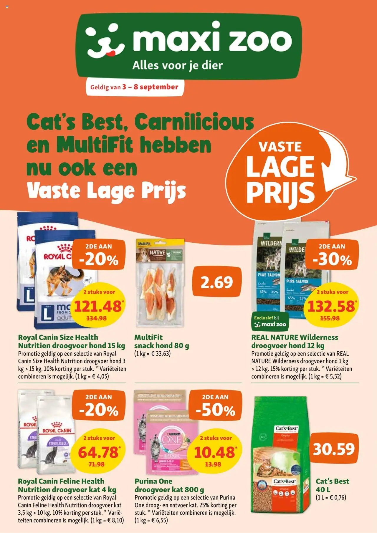 Maxi Zoo folder - pagina 1- geldig vanaf 03/09/2025