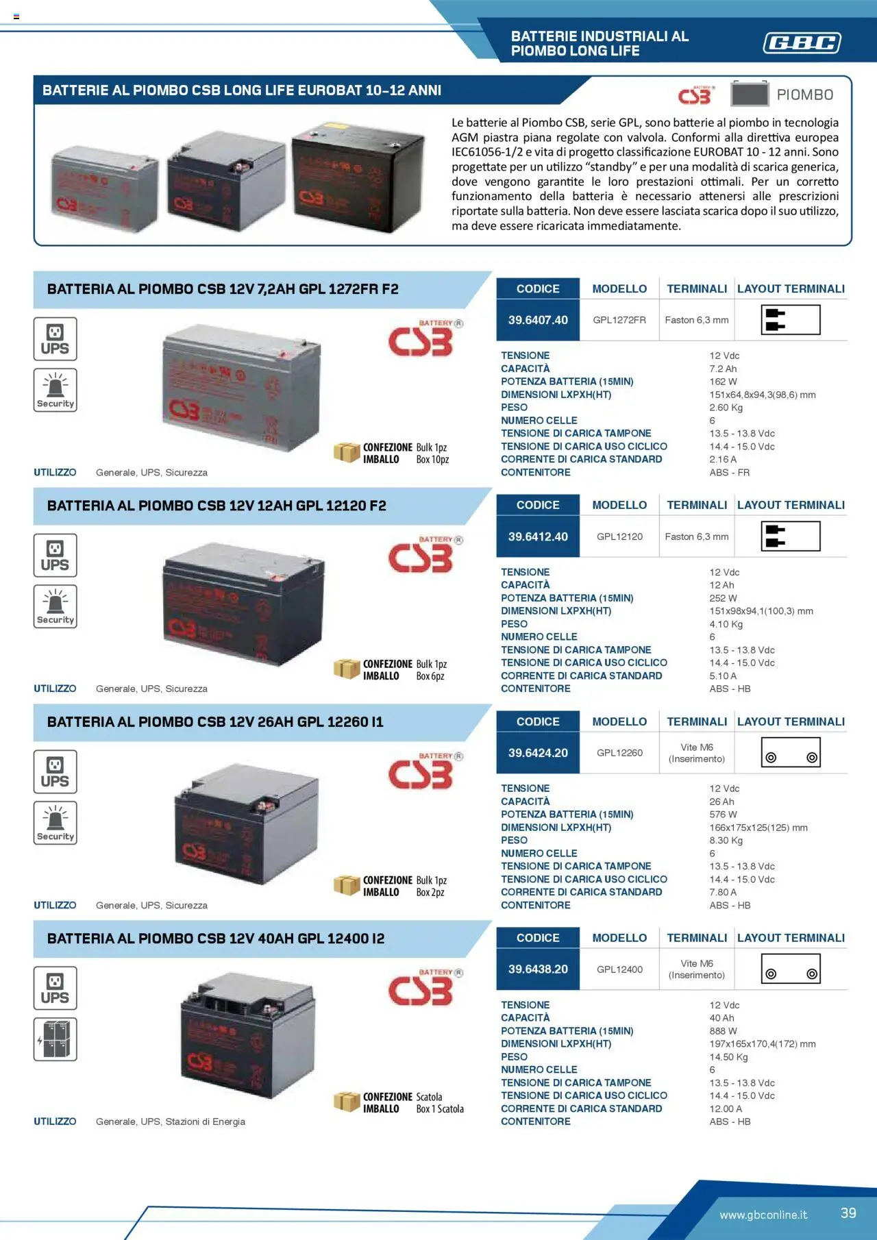 Volantino Batteries & Power GBC	 - pagina 39 - valido dal 12/04/2025