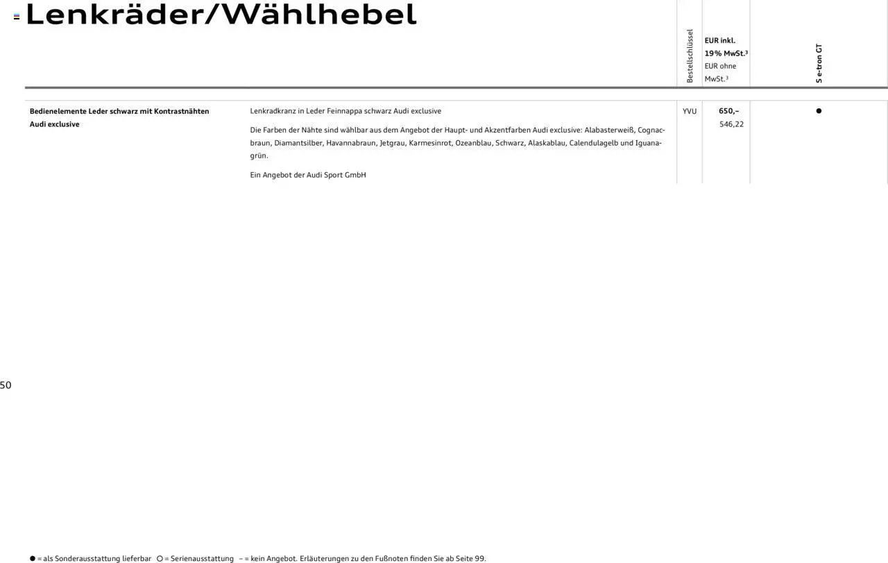 Audi S e-tron GT - Seite 50 - gültig ab 29.01.2025
