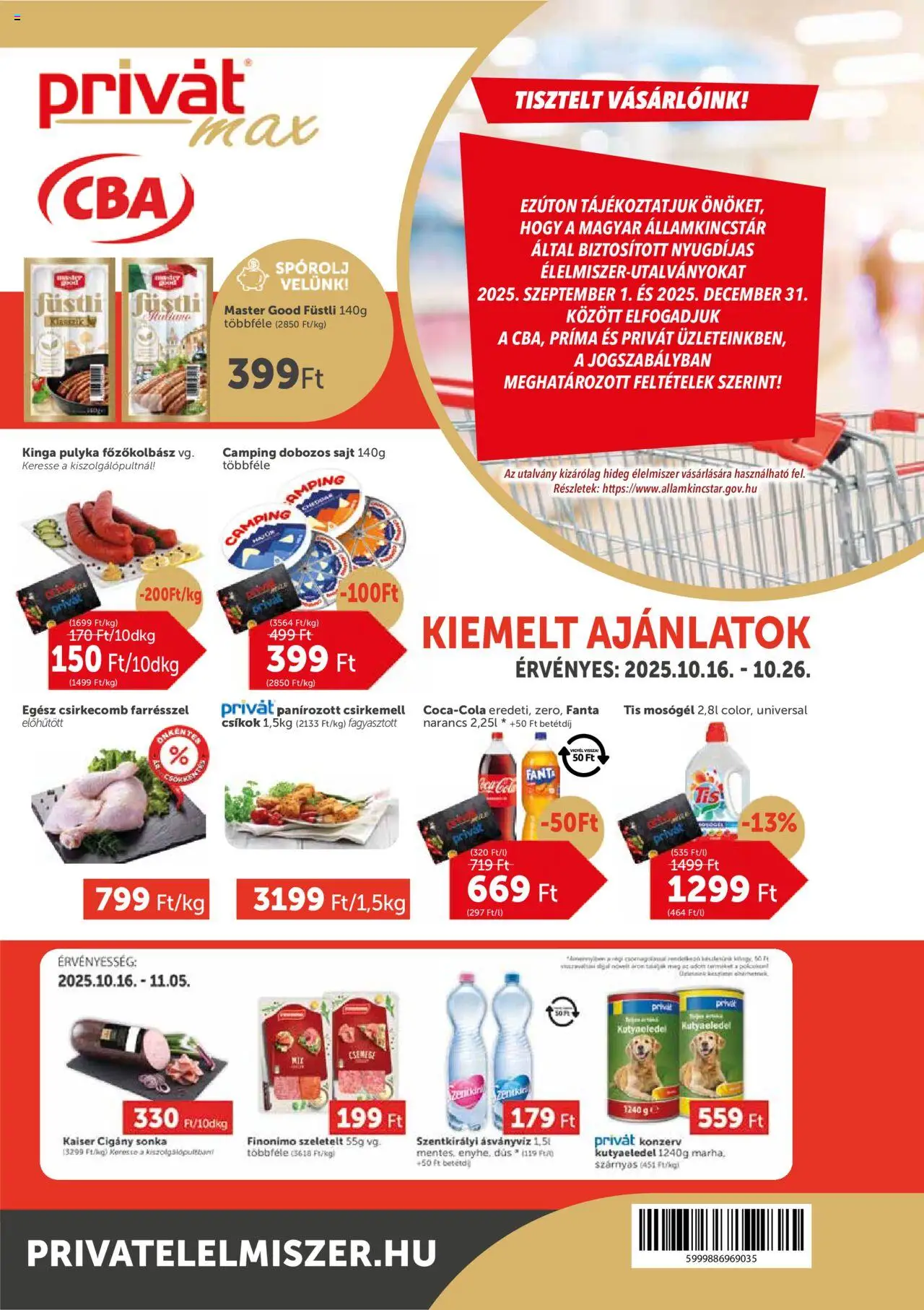 PRIVÁT - Aktuális szórólap MAX - 1oldal - érvényes 2025.10.16.-tól