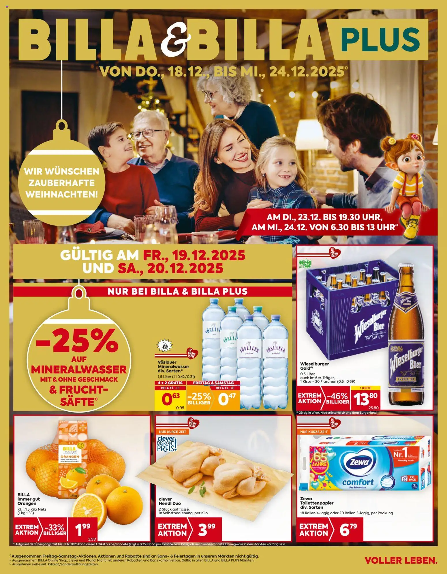 Billa Flugblatt - Niederösterreich - Seite 1- gültig ab 18.12.2025