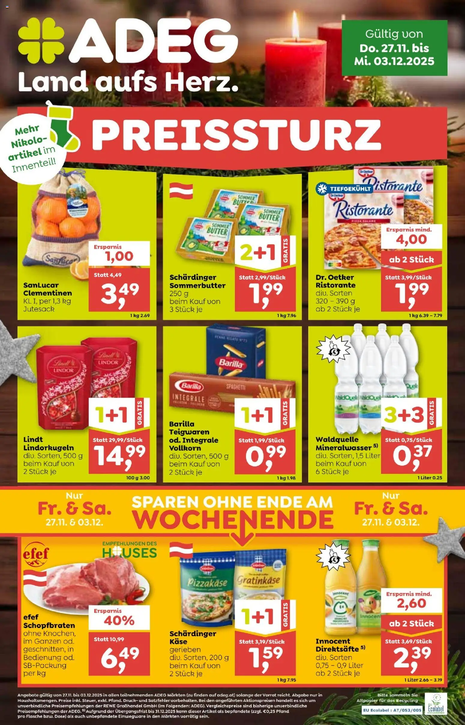 ADEG Flugblatt - Seite 1- gültig ab 27.11.2025
