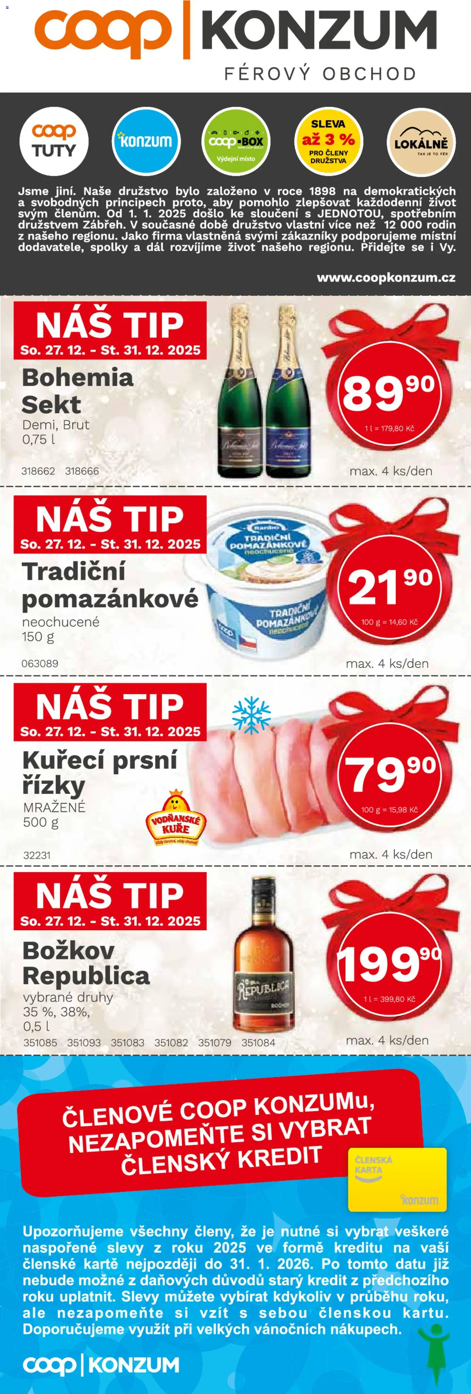 Konzum leták - strana 1- platný od 27.12.2025