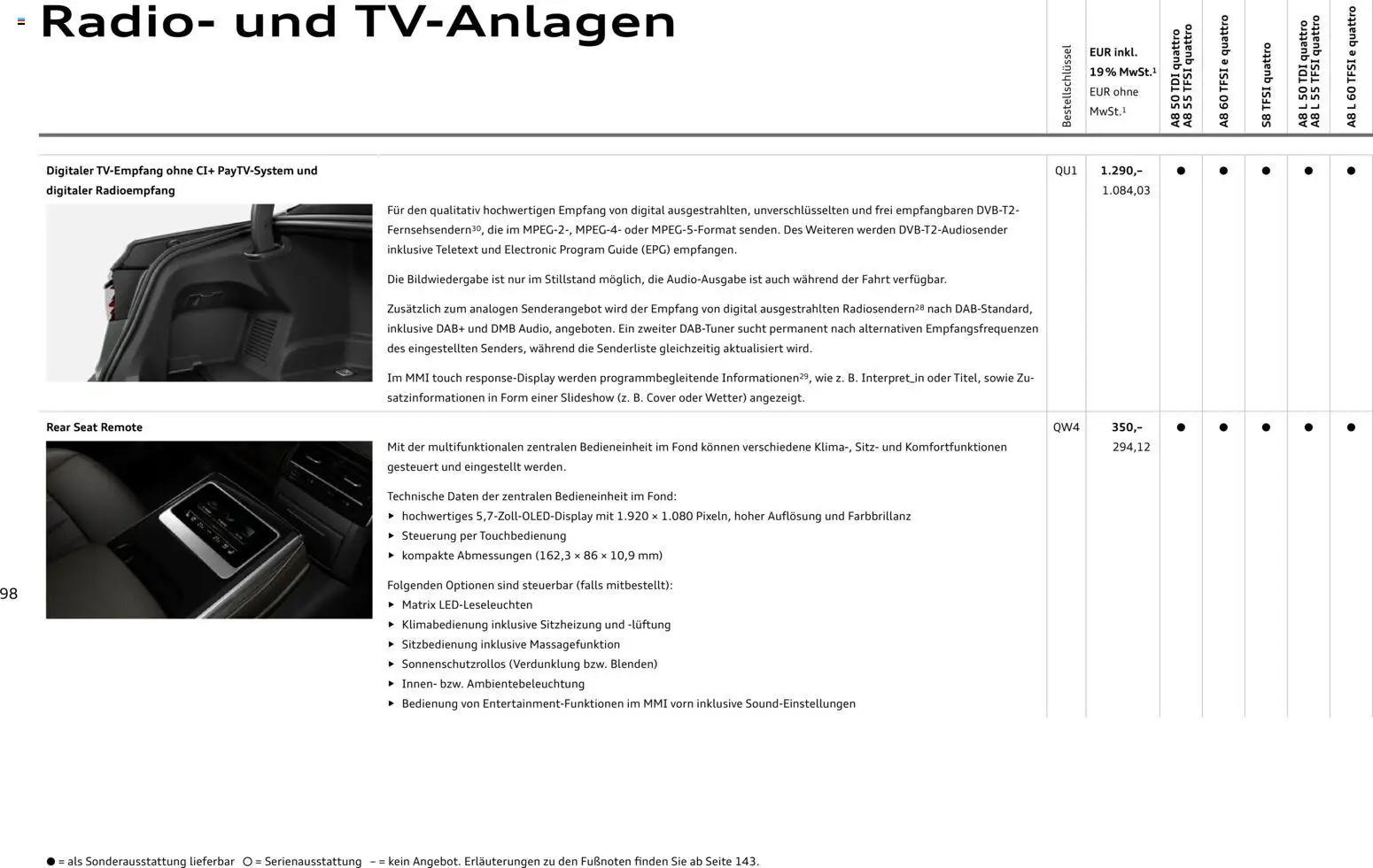 Audi A8 - Seite 98 - gültig ab 28.10.2025