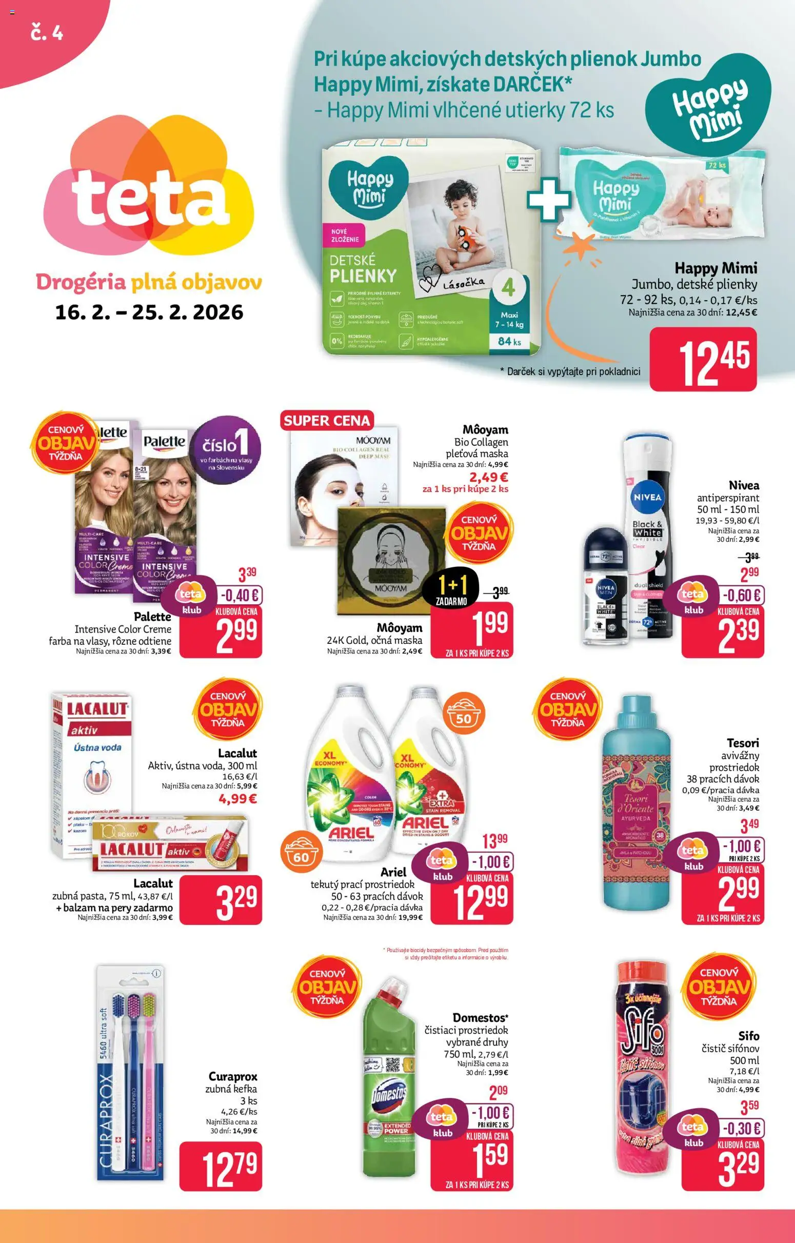 Teta drogerie leták - strana 1- platný od 16.02.2026
