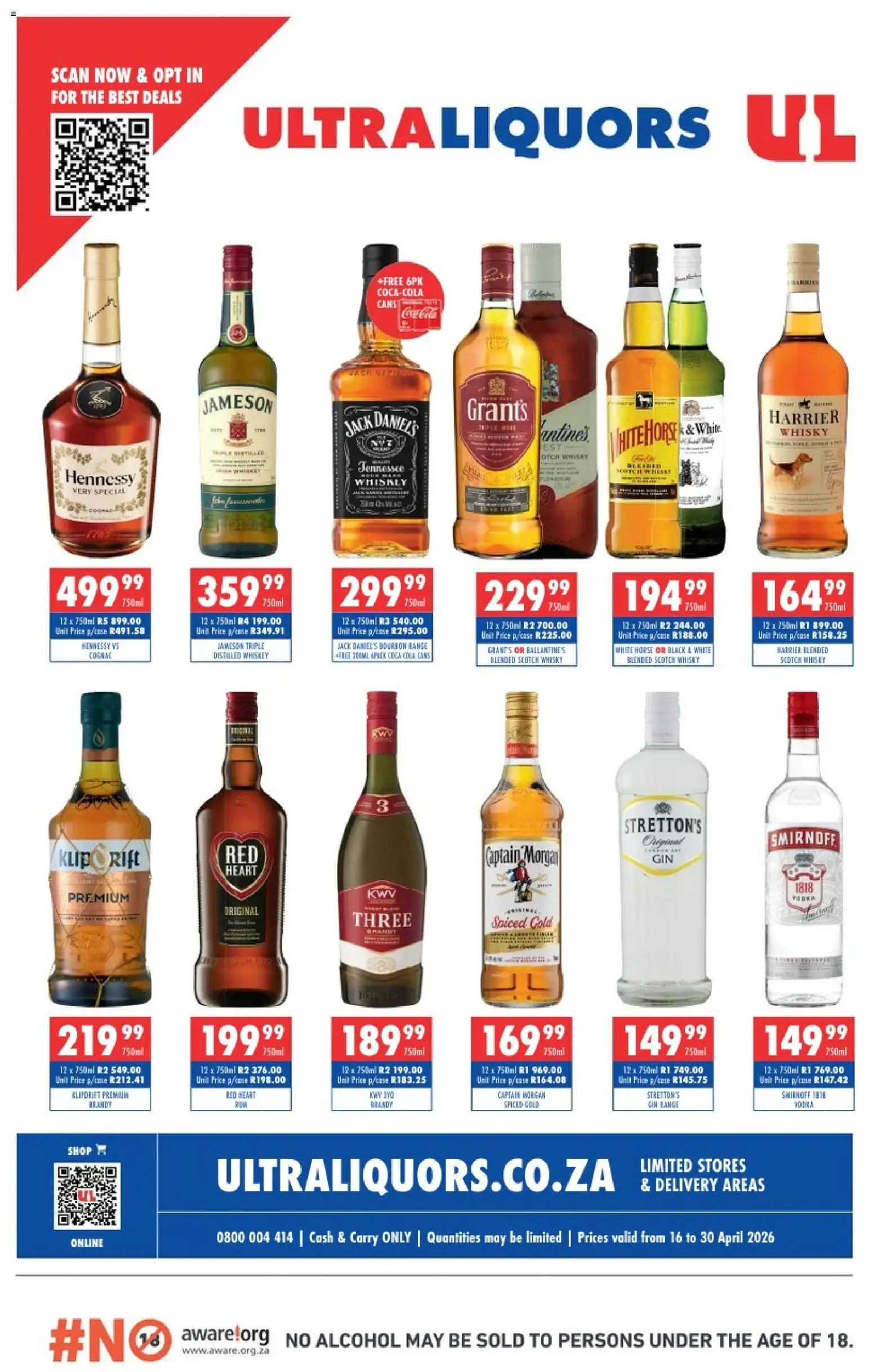 Ultra Liquors Specials - page 1- valid from 16/04/2026