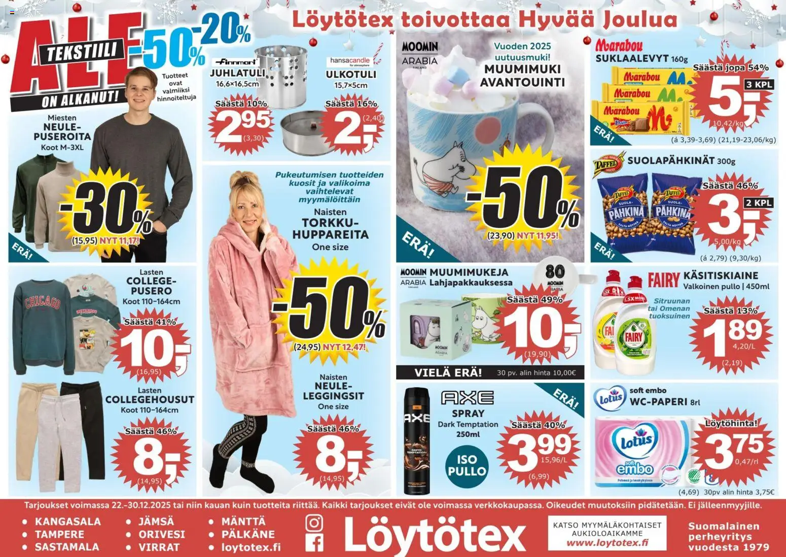 Löytötex tarjoukset - sivu 1- voimassa alkaen 22/12/2025