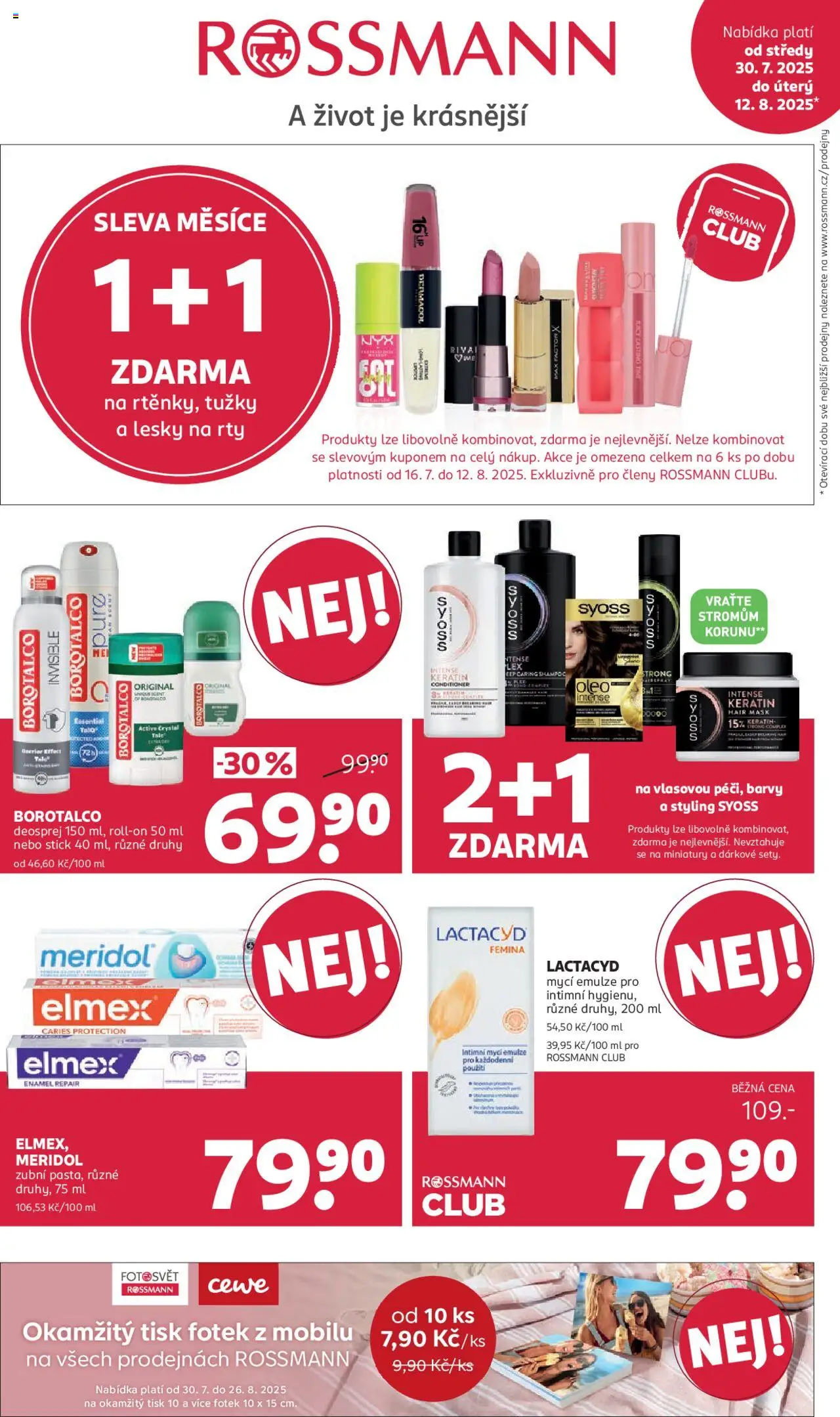 Rossmann leták - strana 1- platný od 30.07.2025