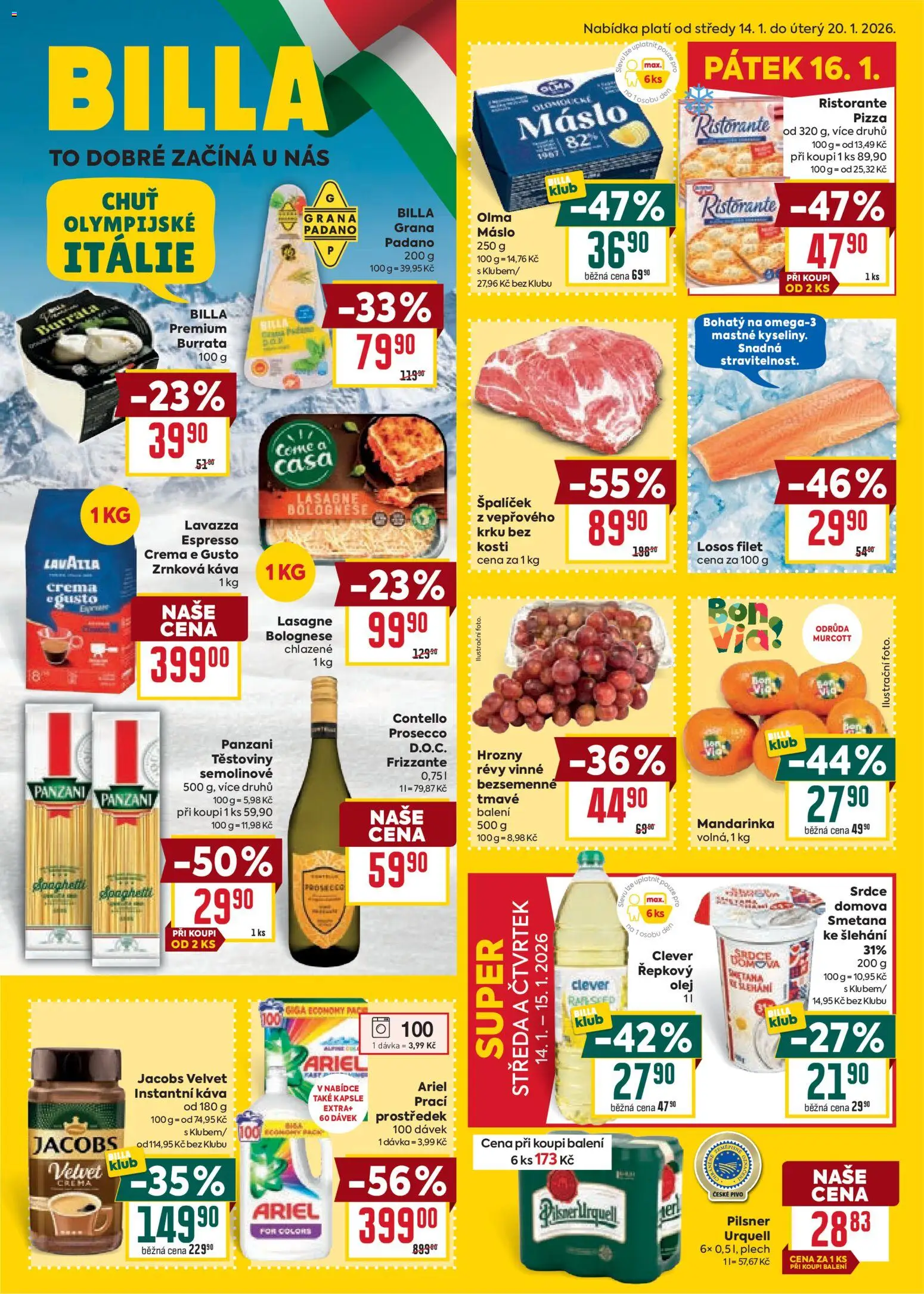 Billa Velký leták - strana 1- platný od 14.01.2026