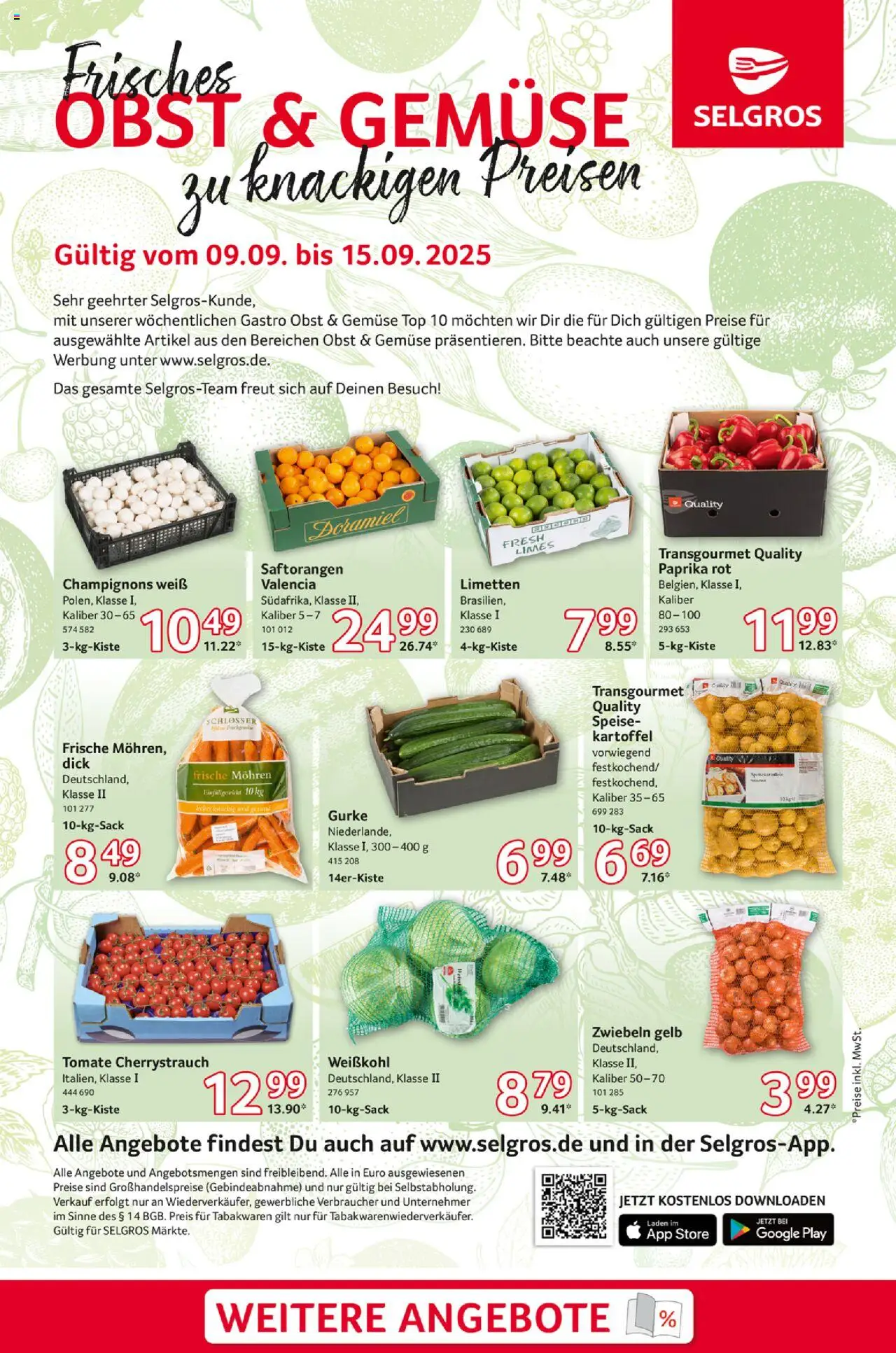 Selgros Obst & Gemüse - Seite 1 - gültig ab 09.09.2025