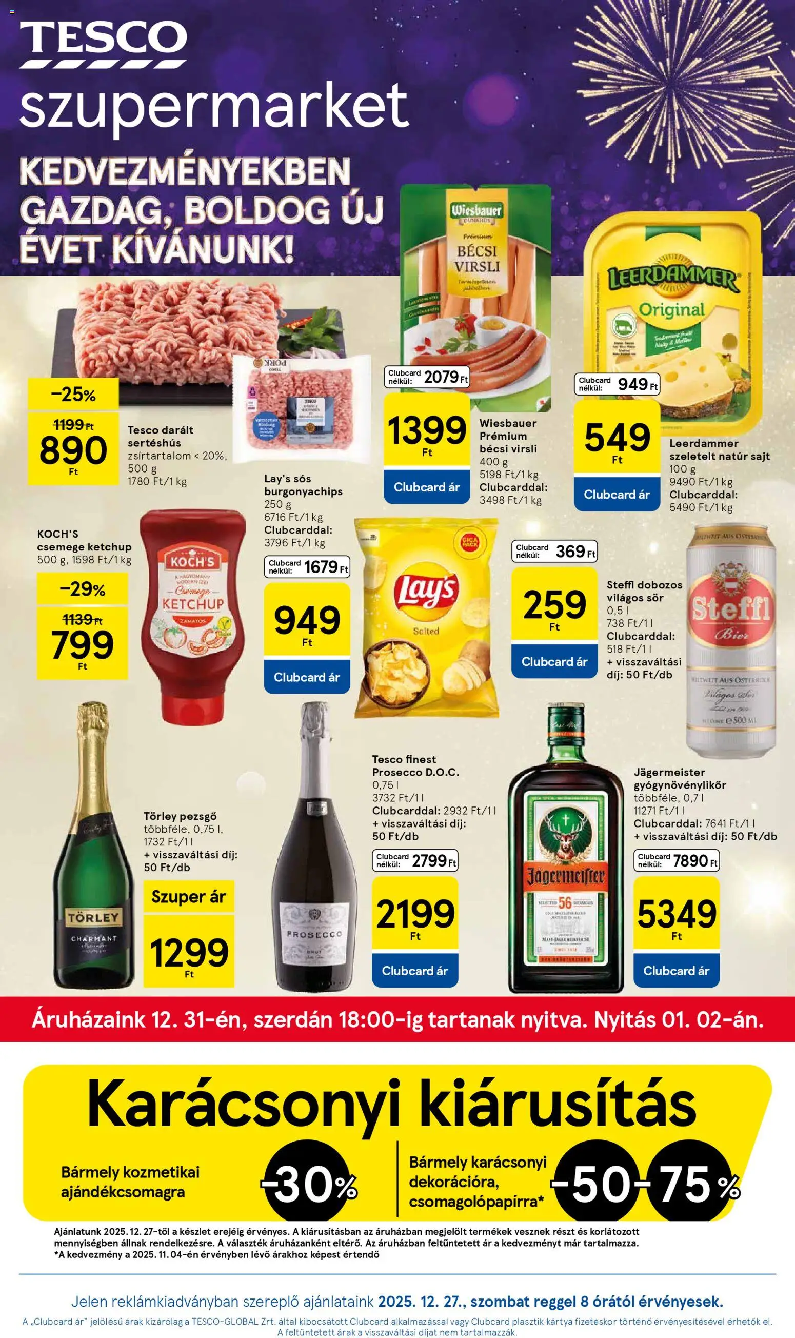 Tesco Szupermarket - Akciós újság  - 1oldal - érvényes 2025.12.27.-tól