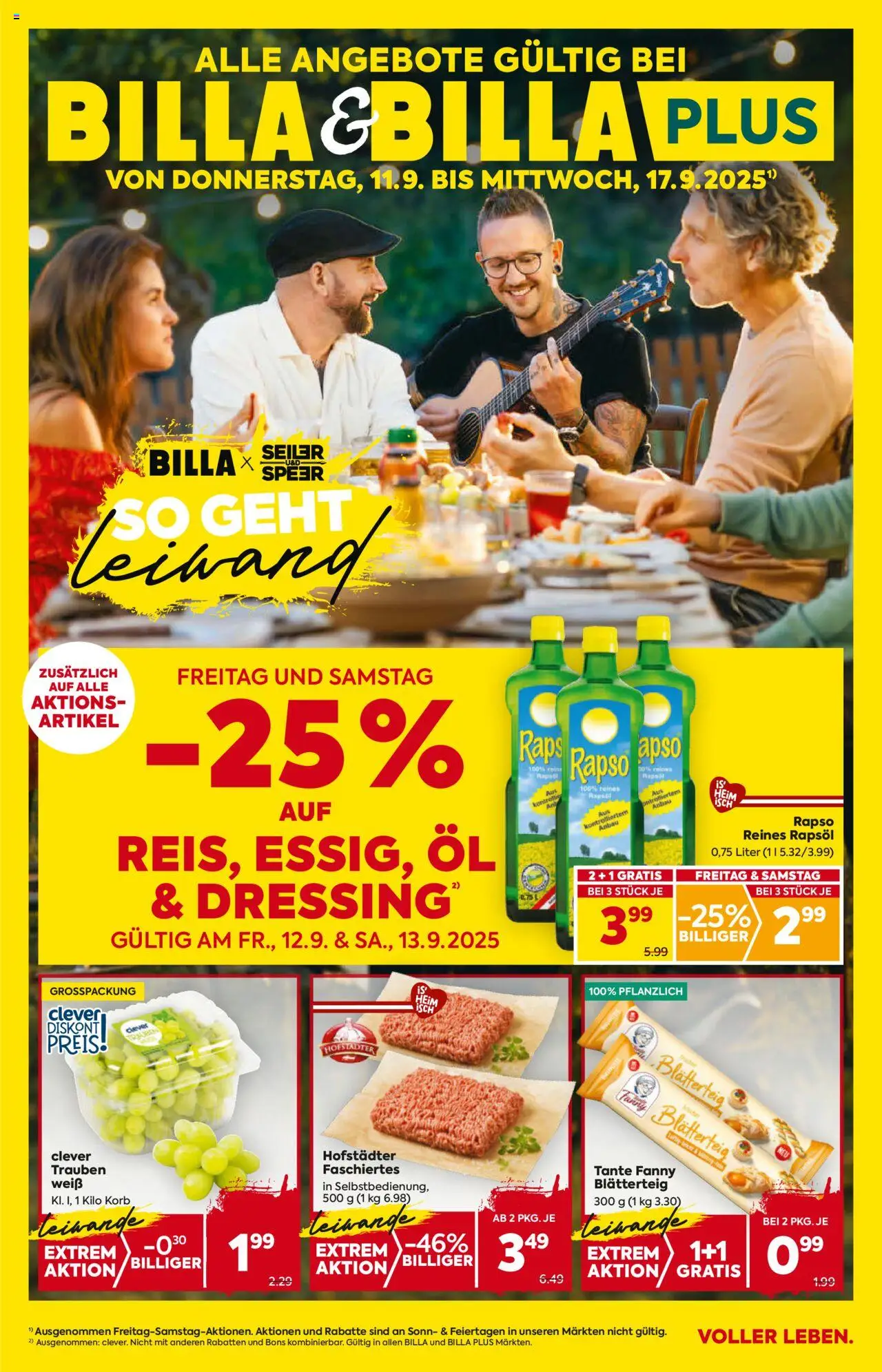 Billa Flugblatt - Seite 1- gültig ab 11.09.2025