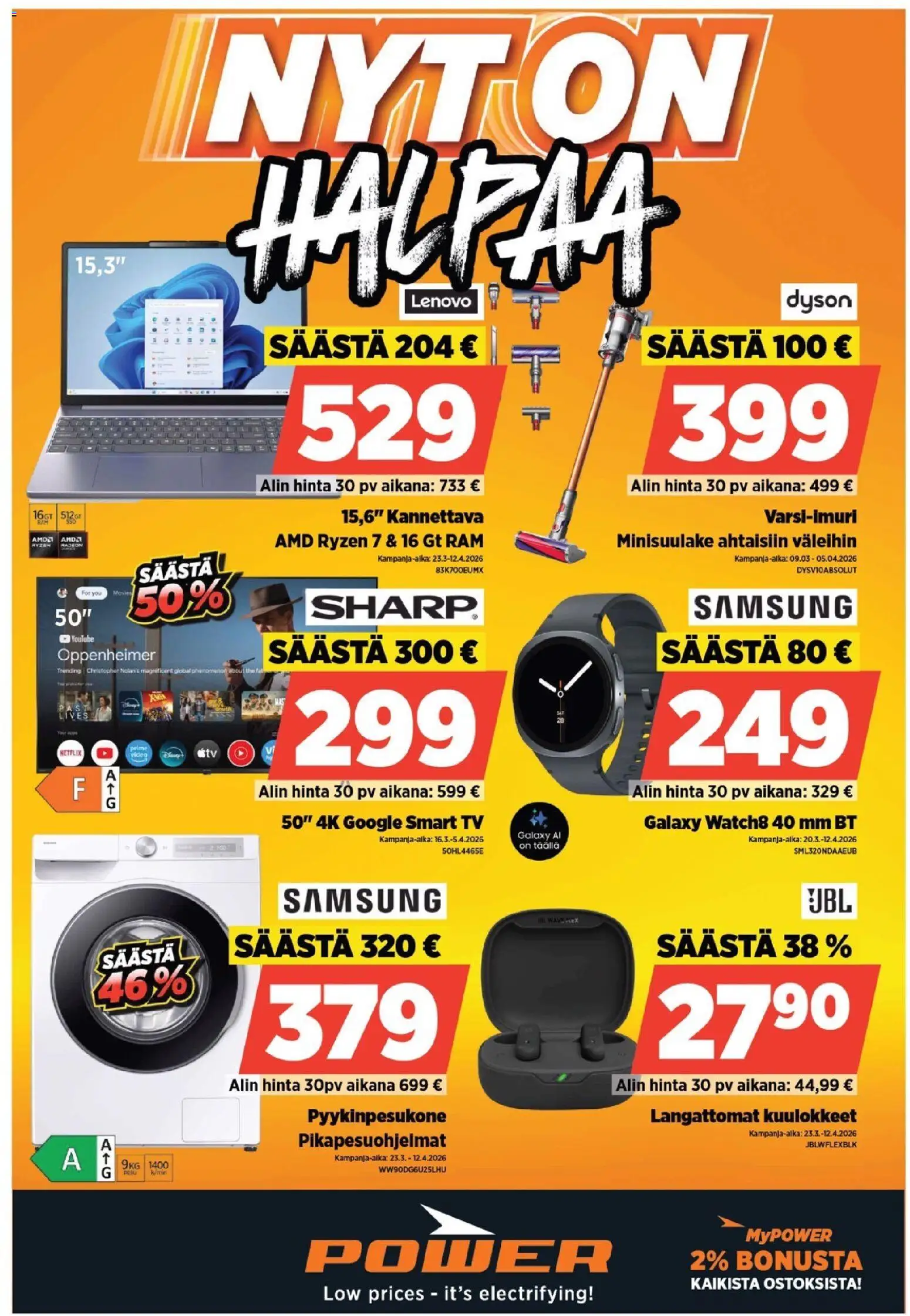 Power tarjoukset - sivu 1- voimassa alkaen 23/03/2026