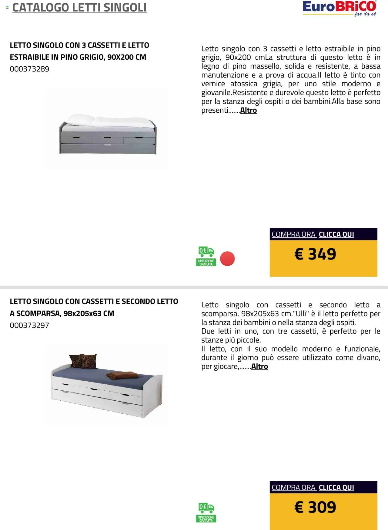 Eurobrico Letti Singoli catalogo - pagina 6 - valido dal 23/07/2025