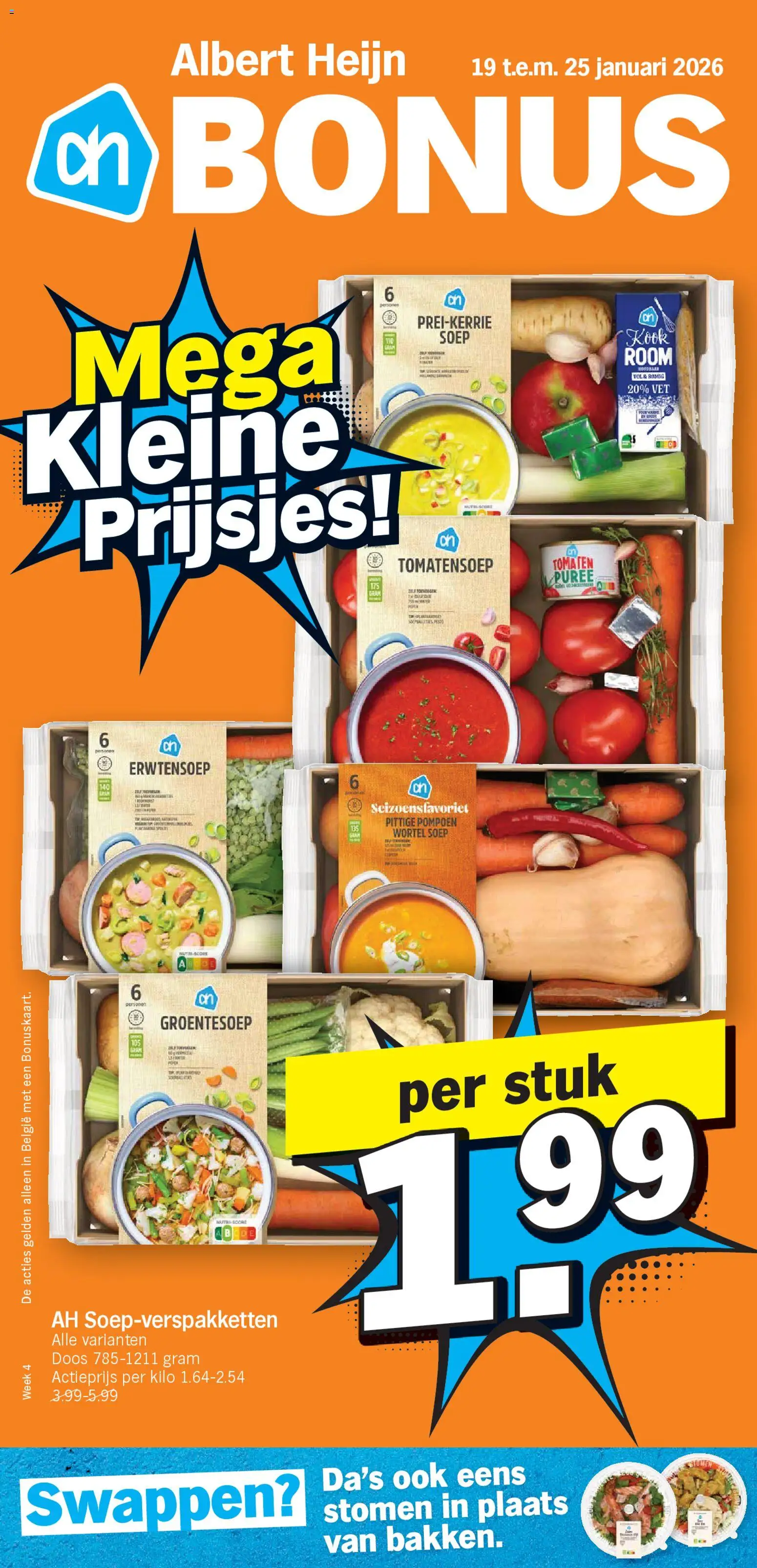 Albert Heijn folder week  / de la semaine 4 - pagina 1- geldig vanaf 19/01/2026