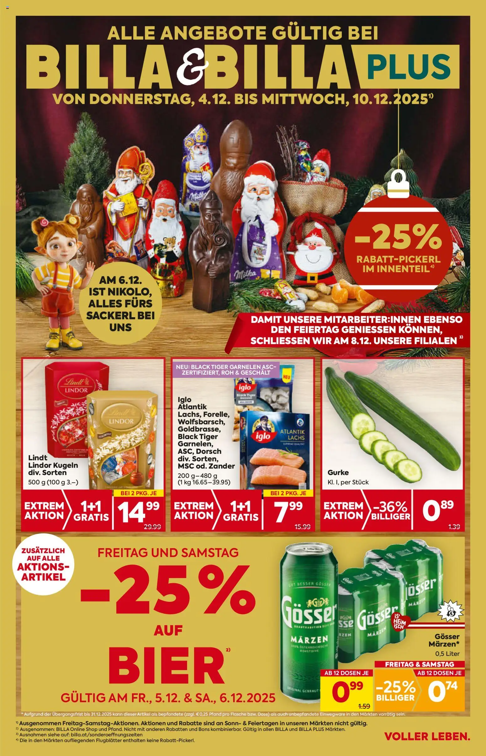 Billa Flugblatt - Seite 1- gültig ab 04.12.2025