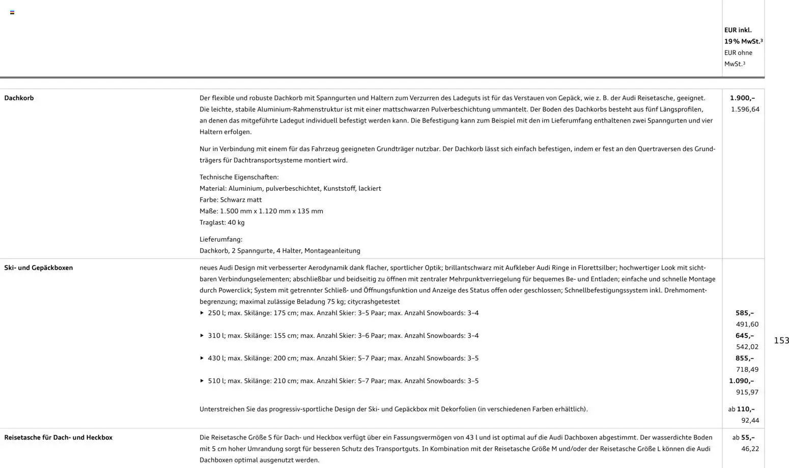 Audi  A6 e-tron - Seite 153 - gültig ab 01.10.2025