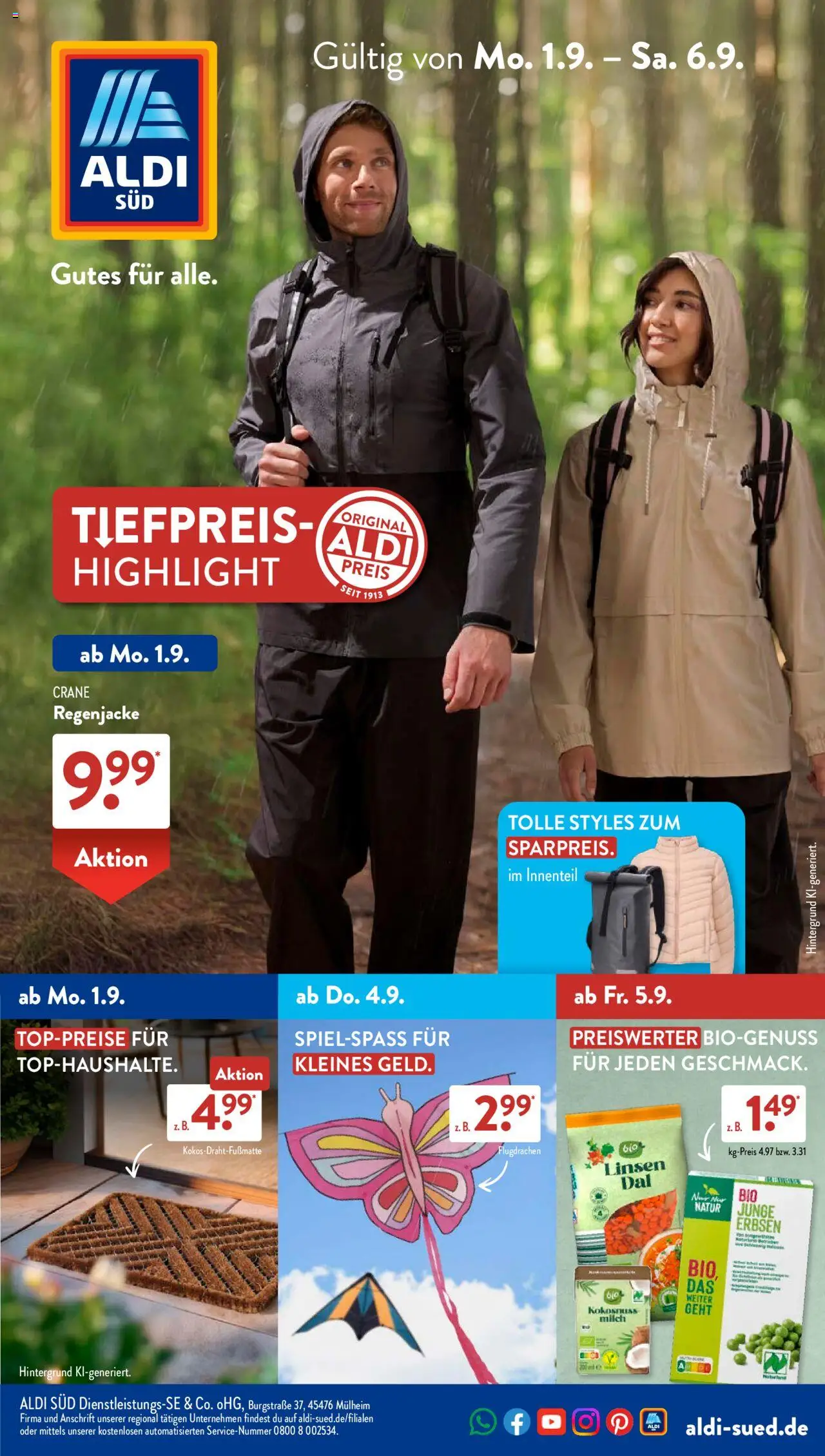 Aldi Süd Prospekt 	 - Seite 1 - gültig ab 01.09.2025