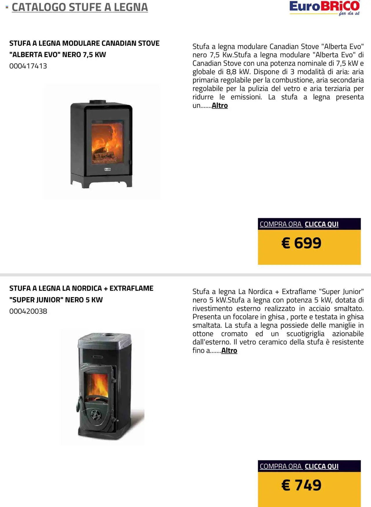 Eurobrico Stufe a Legna catalogo - pagina 28 - valido dal 23/07/2025