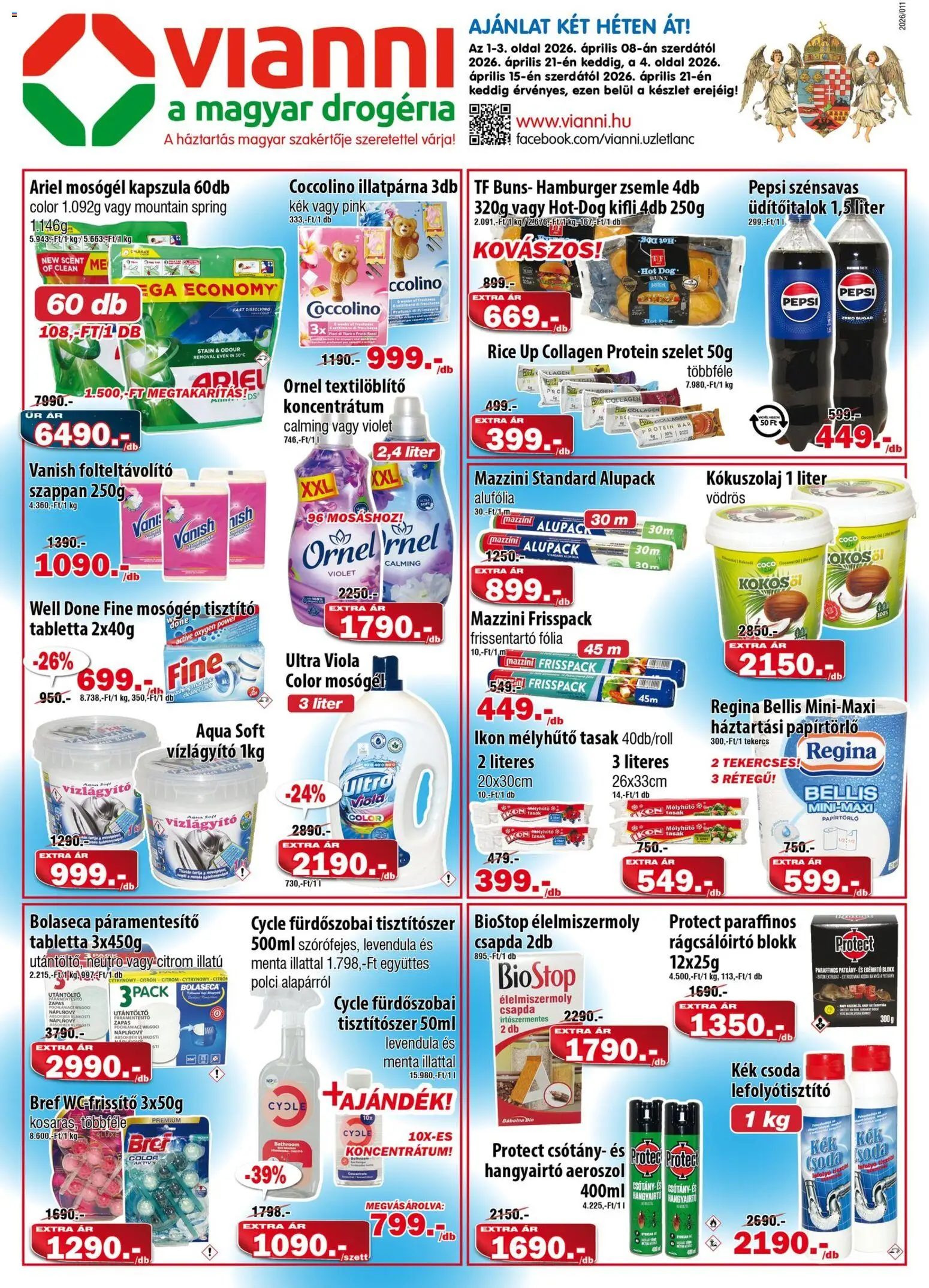 Vianni akciós újság - 1oldal - érvényes 2026.04.08.-tól