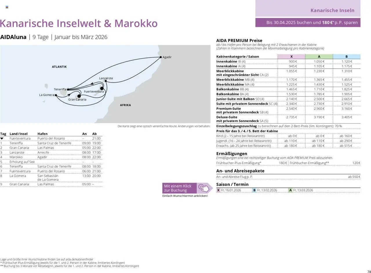 Aida Prospekt Winter 2025/26 - Seite 78 - gültig ab 01.10.2025