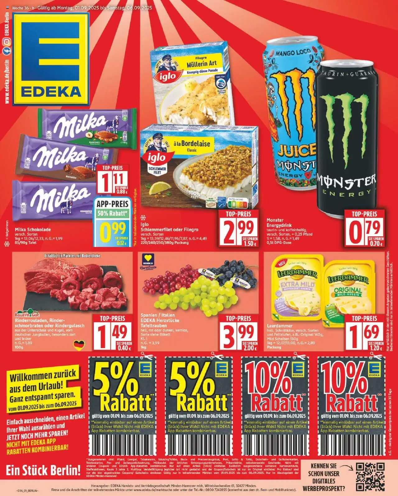 Edeka Prospekt 	 - Seite 1 - gültig ab 01.09.2025