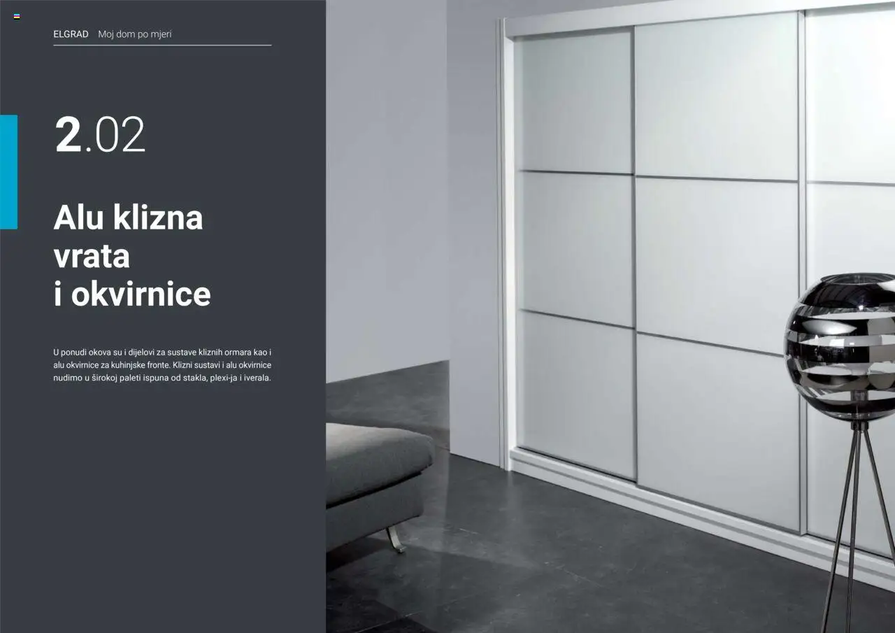 Elgrad - ALU klizna vrata i okvirnice - stranica 1- važeći od 06.10.2025