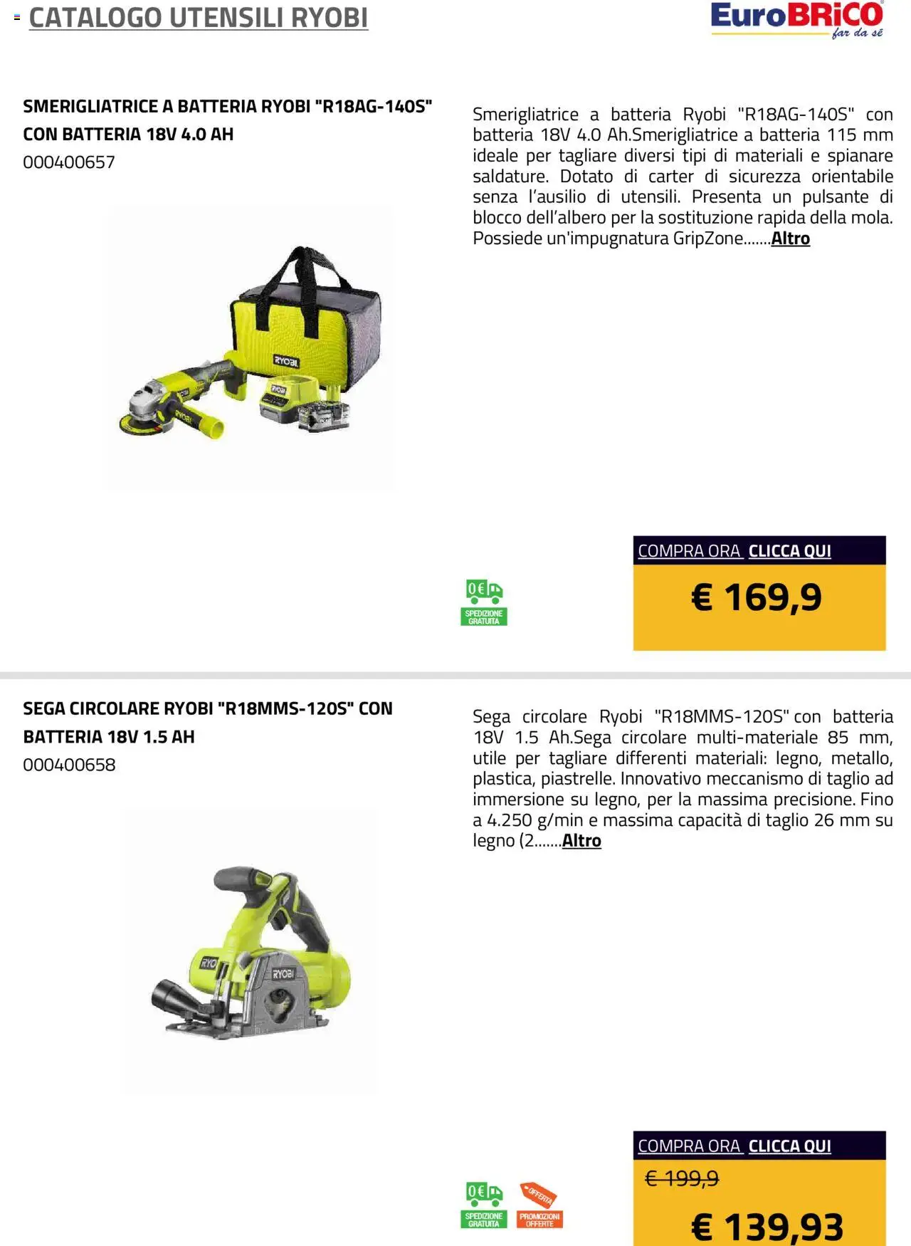 Eurobrico Utensili Ryobi catalogo - pagina 31 - valido dal 23/07/2025