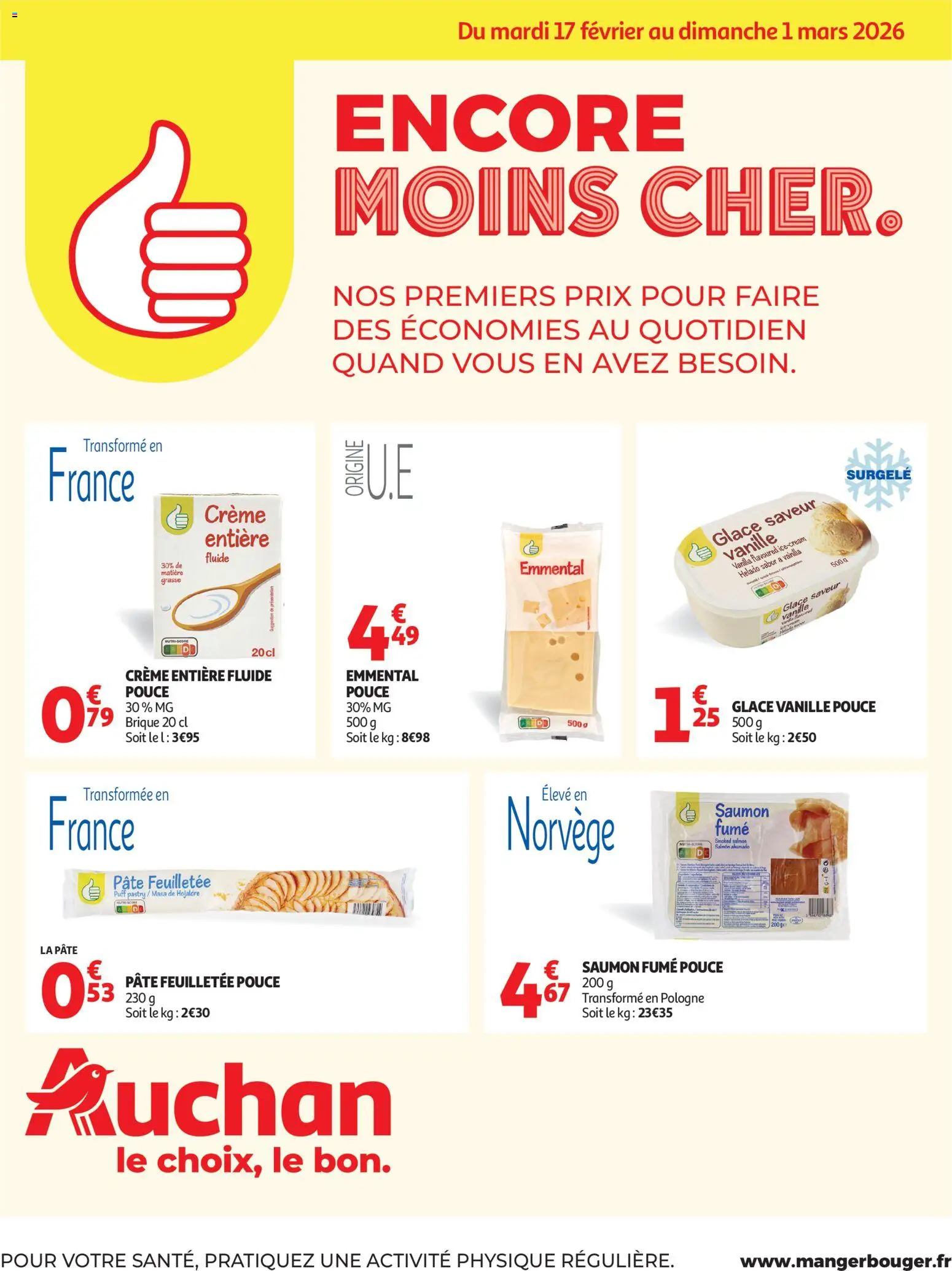 Auchan - Petits prix marque Pouce - pagina 1- geldig vanaf 17/02/2026