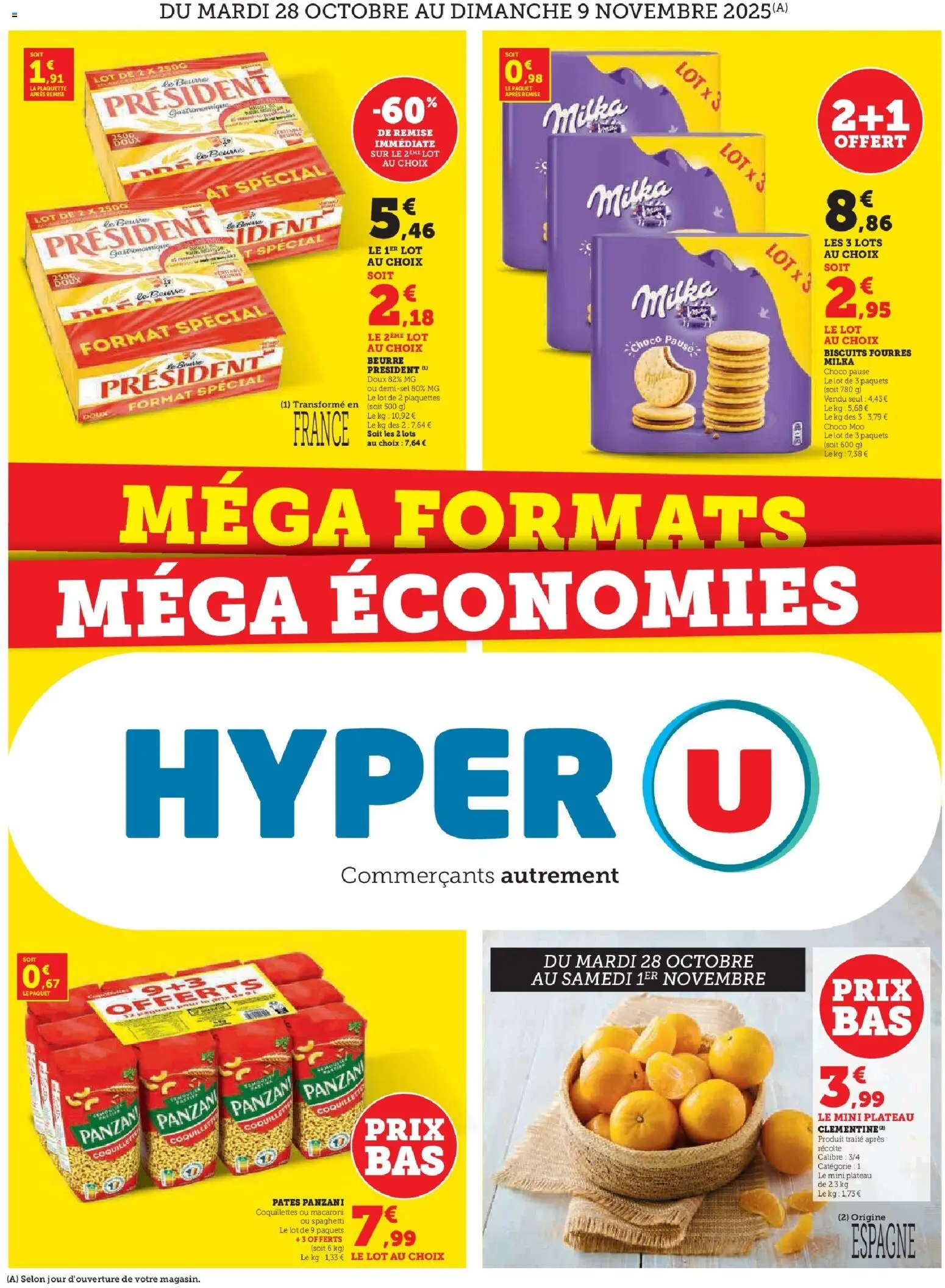 Hyper U - Super formats Super économies - page 1 - valable à partir du 28/10/2025