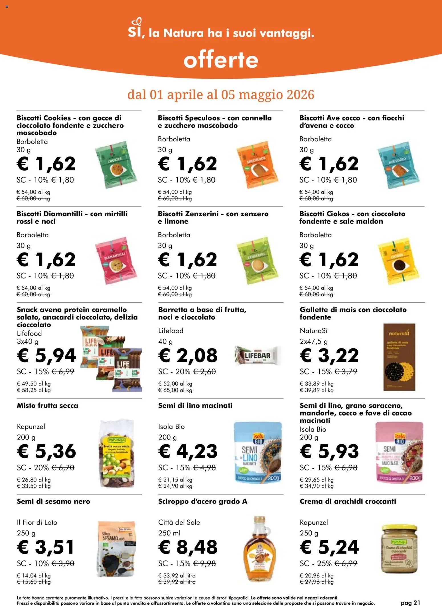 Natura Sì volantino - pagina 21 - valido dal 01/04/2026