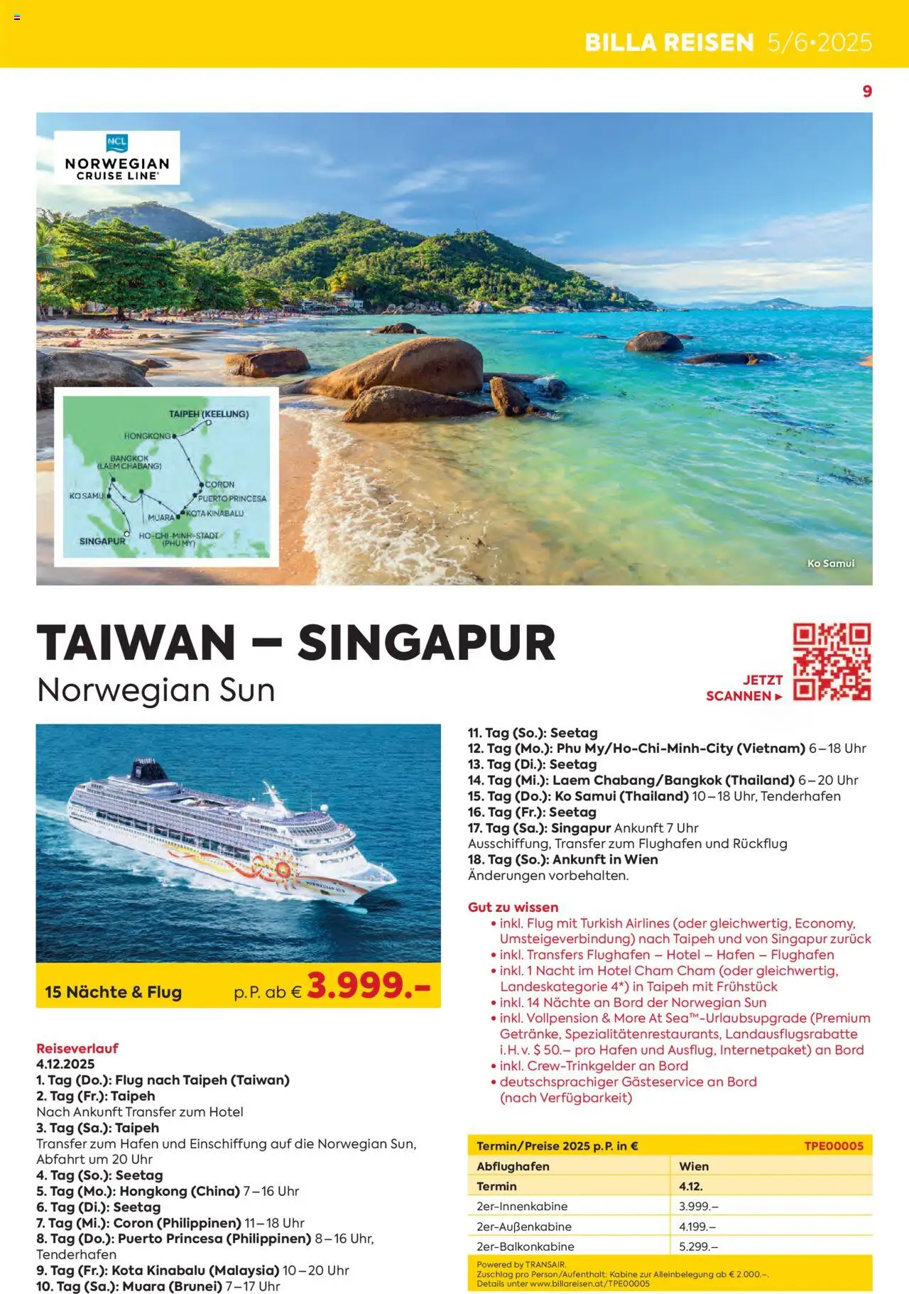 Billa Kreuzfahrten Rundreisen Erlebnisreisen 5/6 2025 - page 9- valid from 03.06.2025
