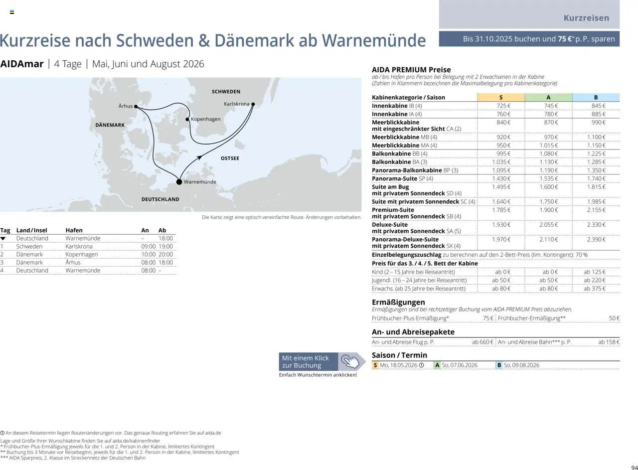 Aida Sommer 2026 - Seite 94 - gültig ab 01.03.2026