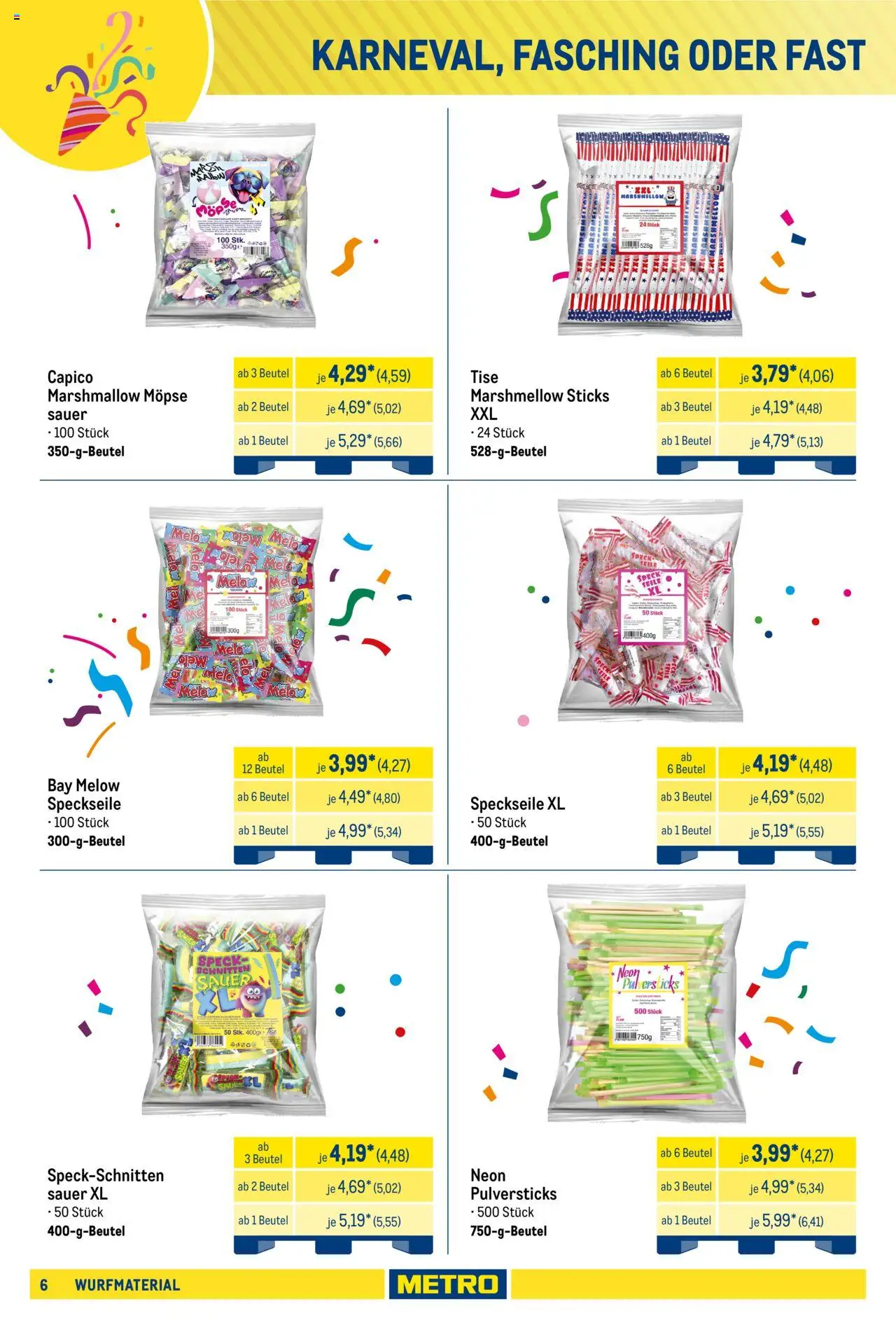Metro Wurfmaterial Karneval - Seite 6 - gültig ab 01.10.2025