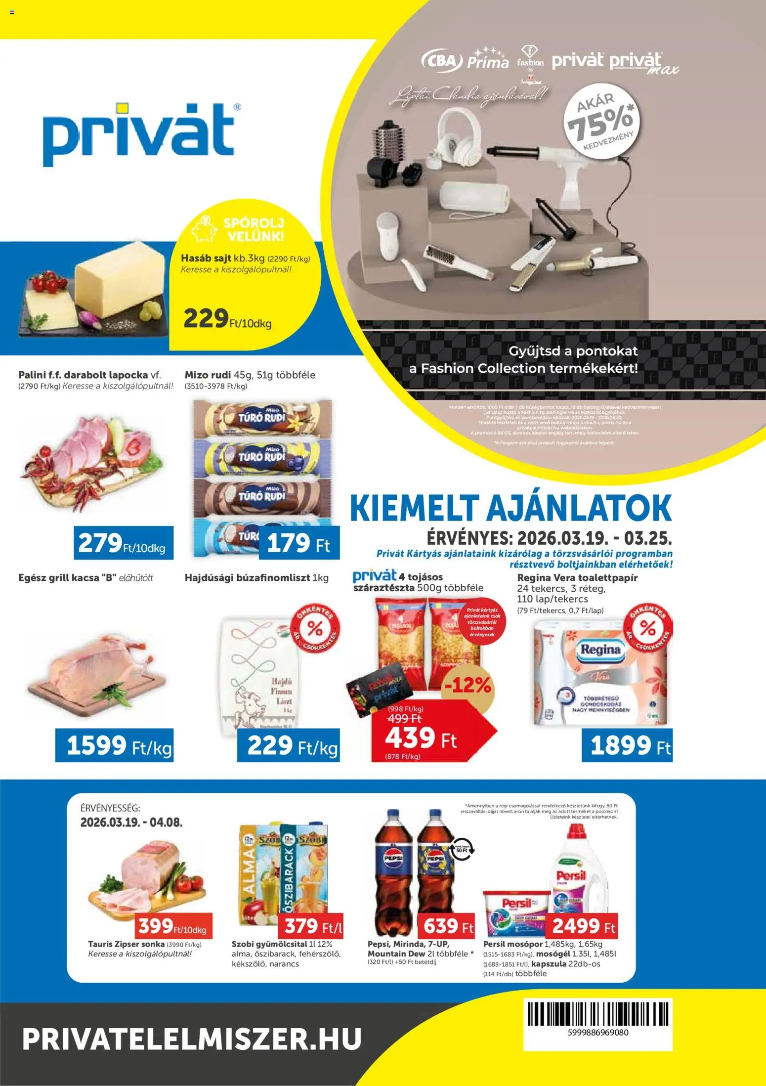 PRIVÁT akciós újság - 1oldal - érvényes 2026.03.19.-tól