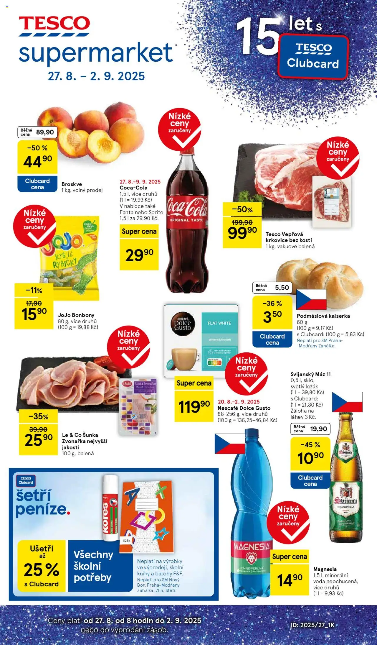 Tesco leták - Supermarket - strana 1- platný od 27.08.2025