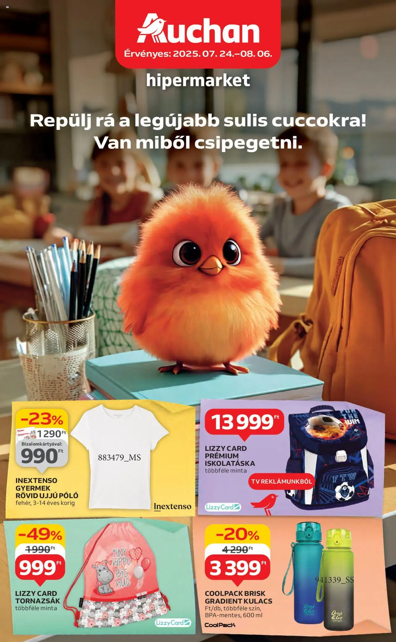 Auchan Iskolakezdés ajánlataink - 1oldal - érvényes 2025.07.24.-tól