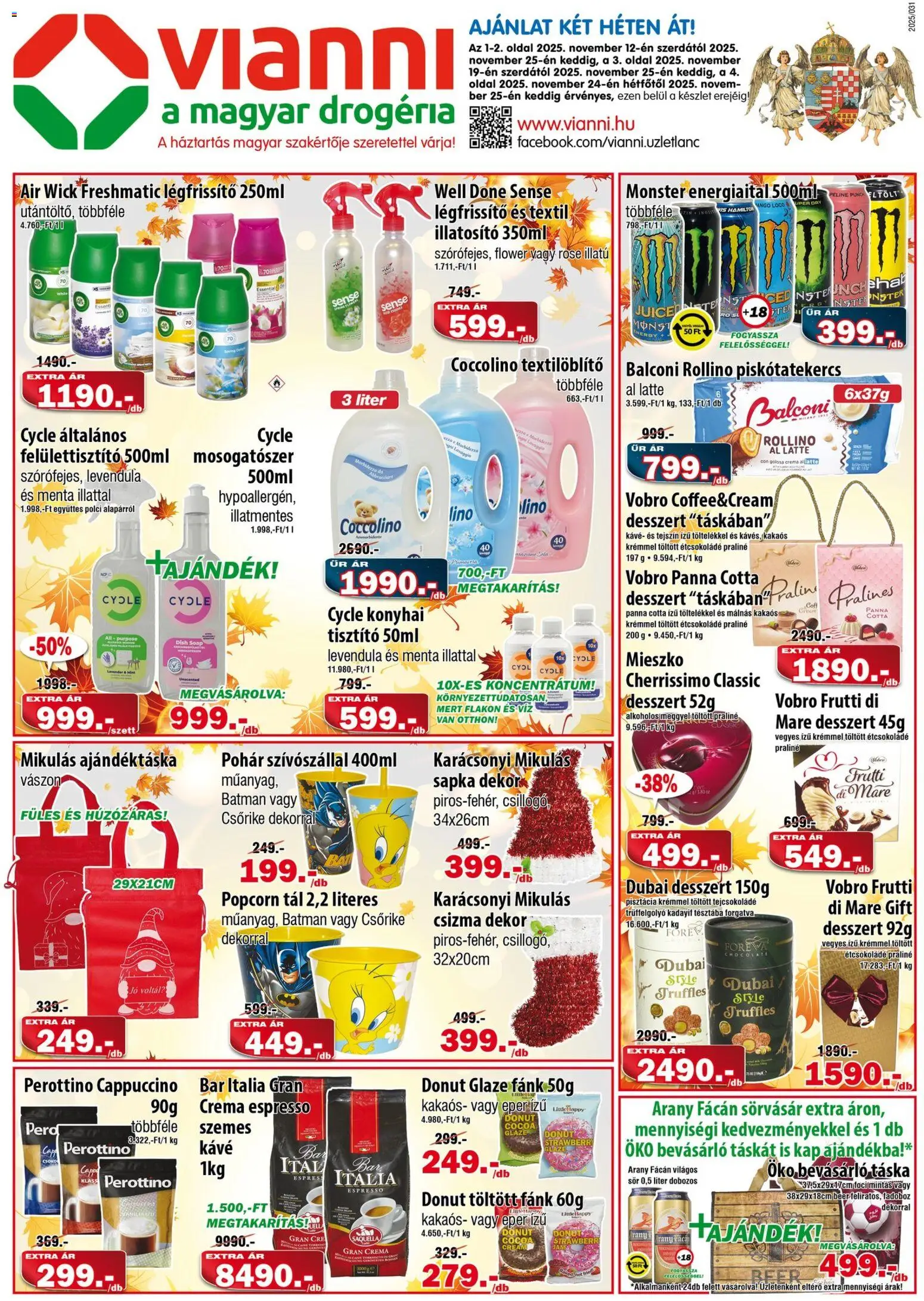 Vianni Akciós újság - 1oldal - érvényes 2025.11.12.-tól