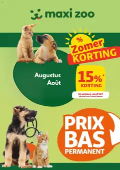 Maxi Zoo folder / publicité geldig vanaf 14/08/2025