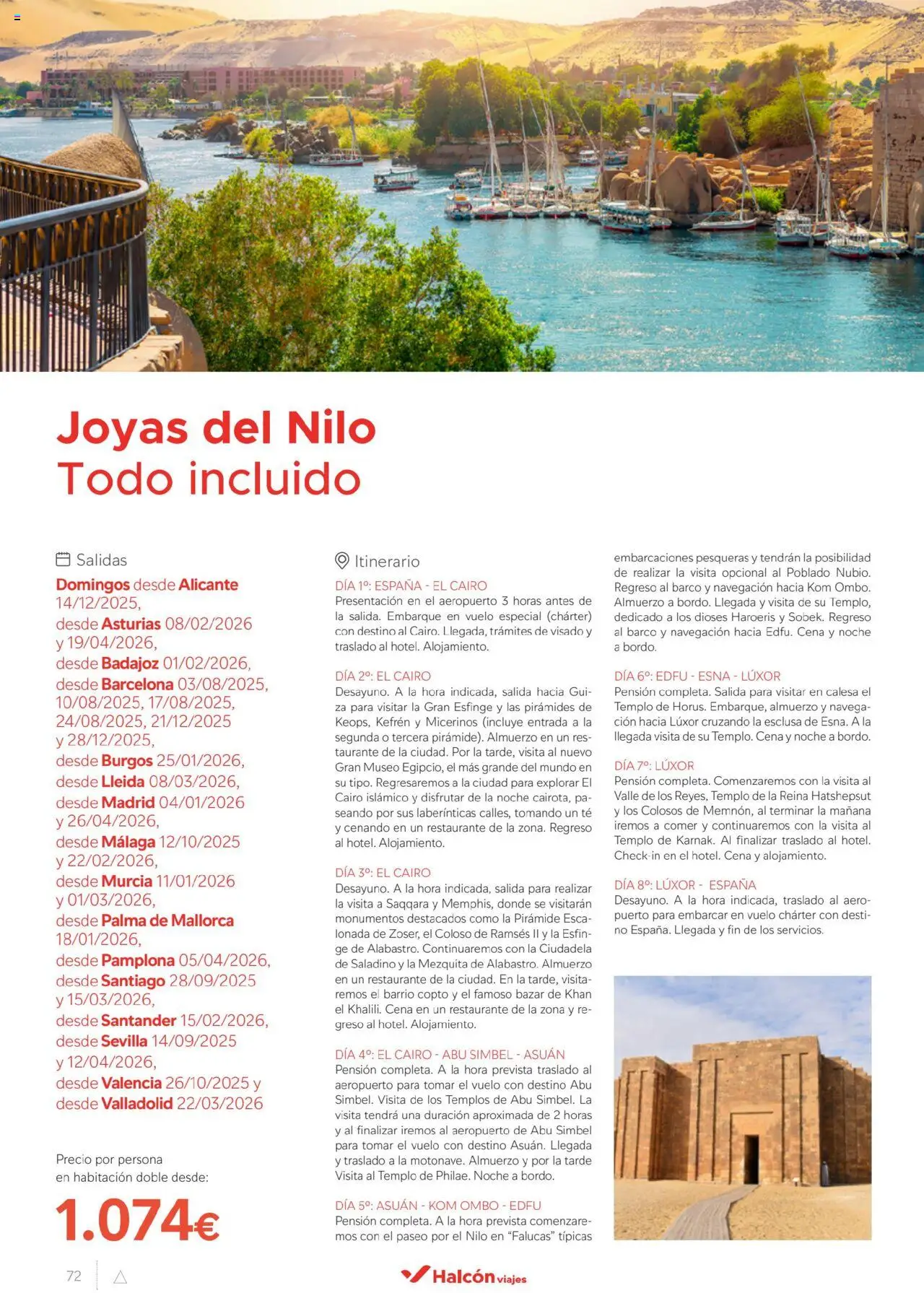 Halcón Viajes Egipto - Página de 72 - Válido desde 01/07/2025