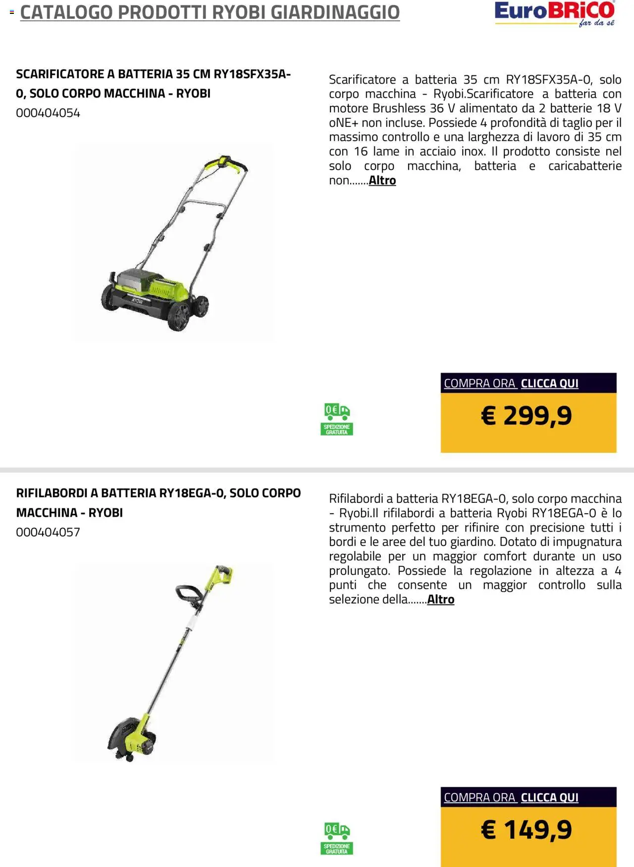 Eurobrico Prodotti Ryobi Giardinaggio catalogo - pagina 29 - valido dal 23/07/2025