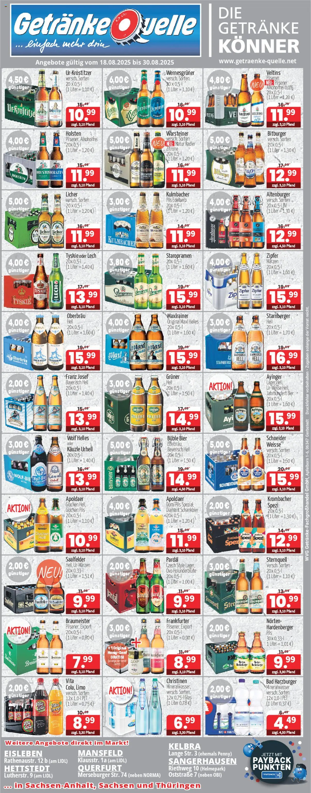 Getränke Quelle Prospekt 	 - Seite 1 - gültig ab 18.08.2025